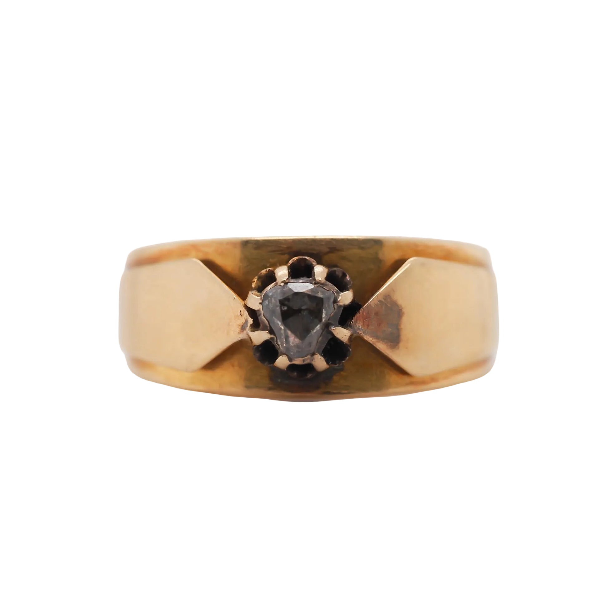 Victorian 18K Yellow Gold Rose Cut Diamond Ring