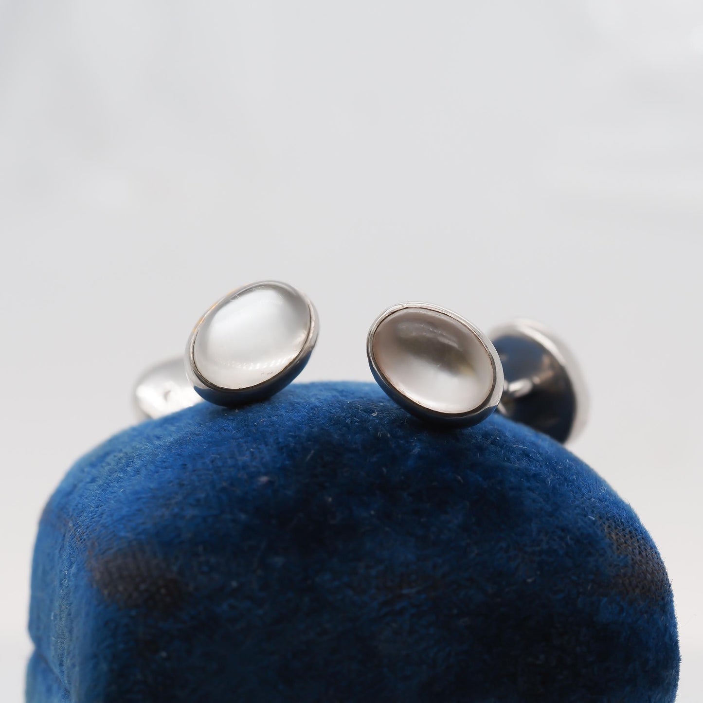 Platinum & 18K Gold 1930s Art Deco Moonstone Cufflinks