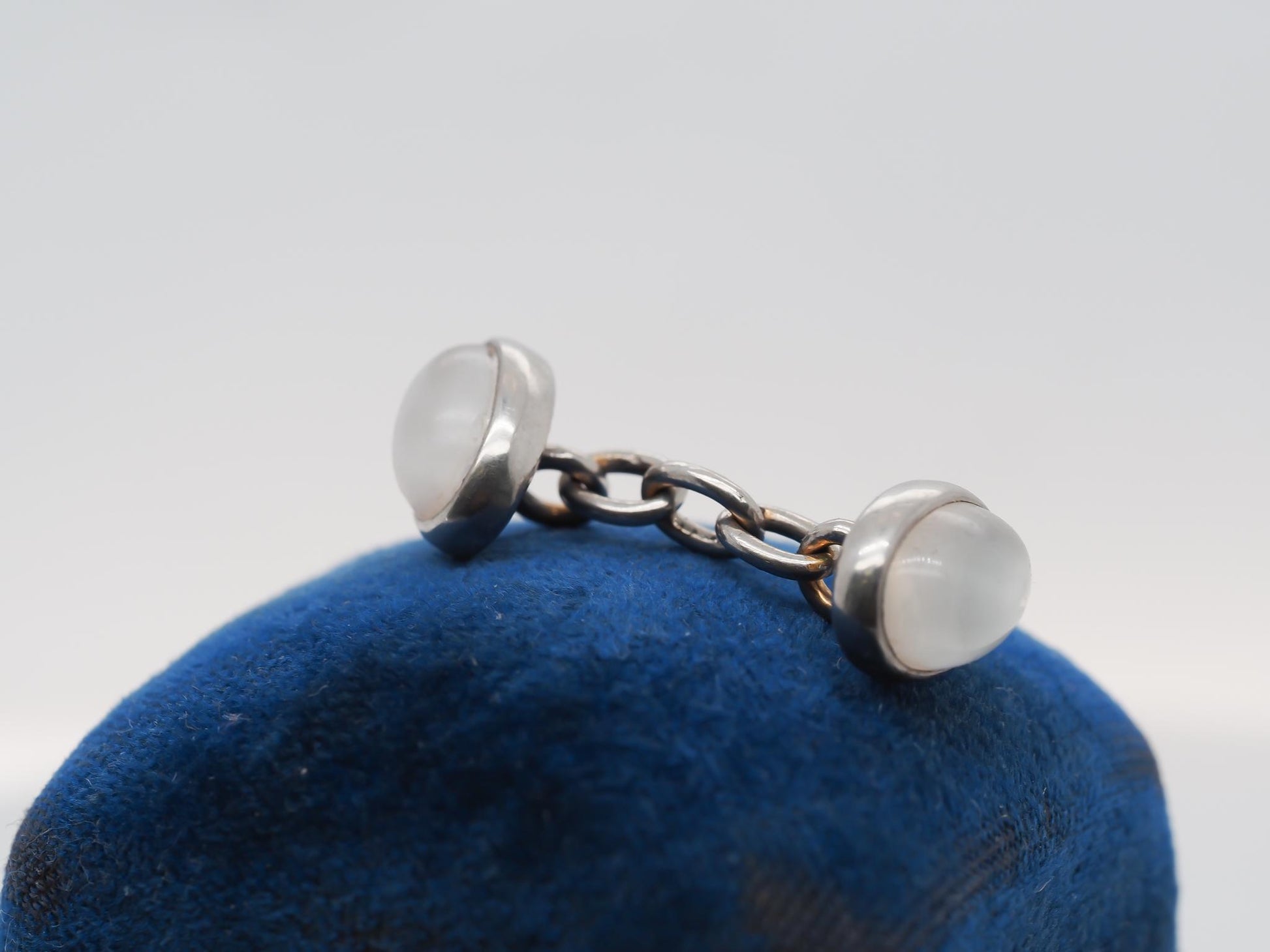 Platinum & 18K Gold 1930s Art Deco Moonstone Cufflinks