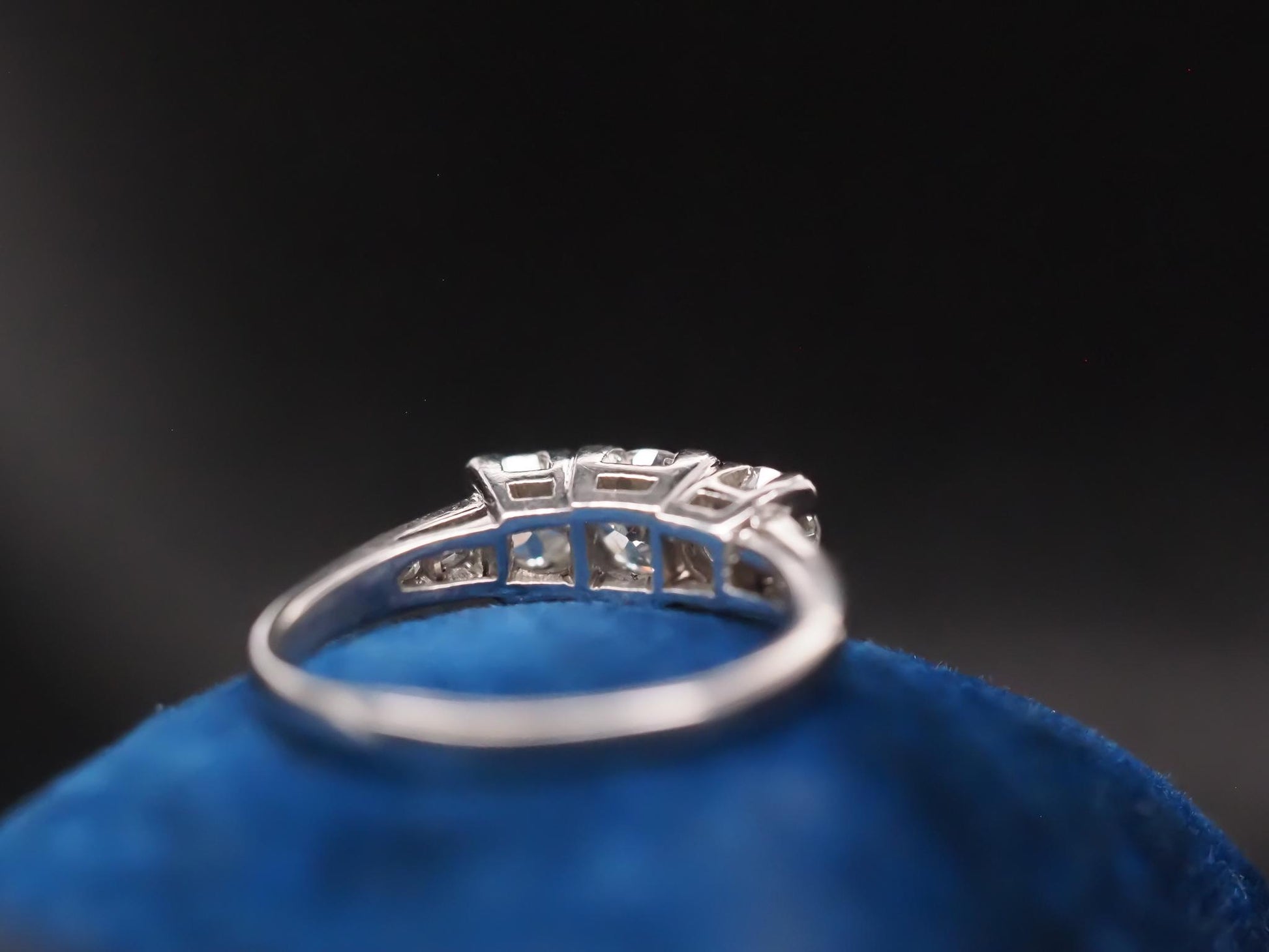 Circa 1920s Platinum 1.00ct Old European Diamond 3 Stone Ring - VHK#785