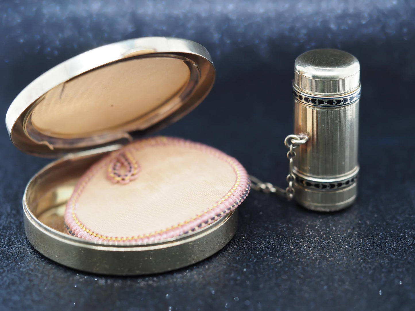 14K Gold Tiffany & Co. Lipstick Holder & Compact set with Chain - VHK#798