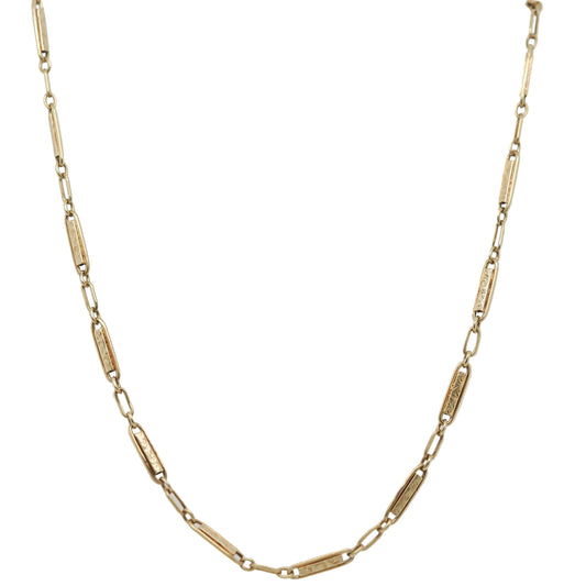 1900s 14K Yellow Gold Station Antique Chain 14 Inch - VHK#793