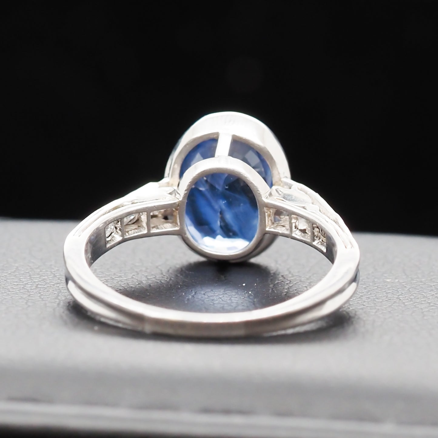 1920s Platinum Art Deco 2.42ct Unheated GIA Sapphire Engagement Ring