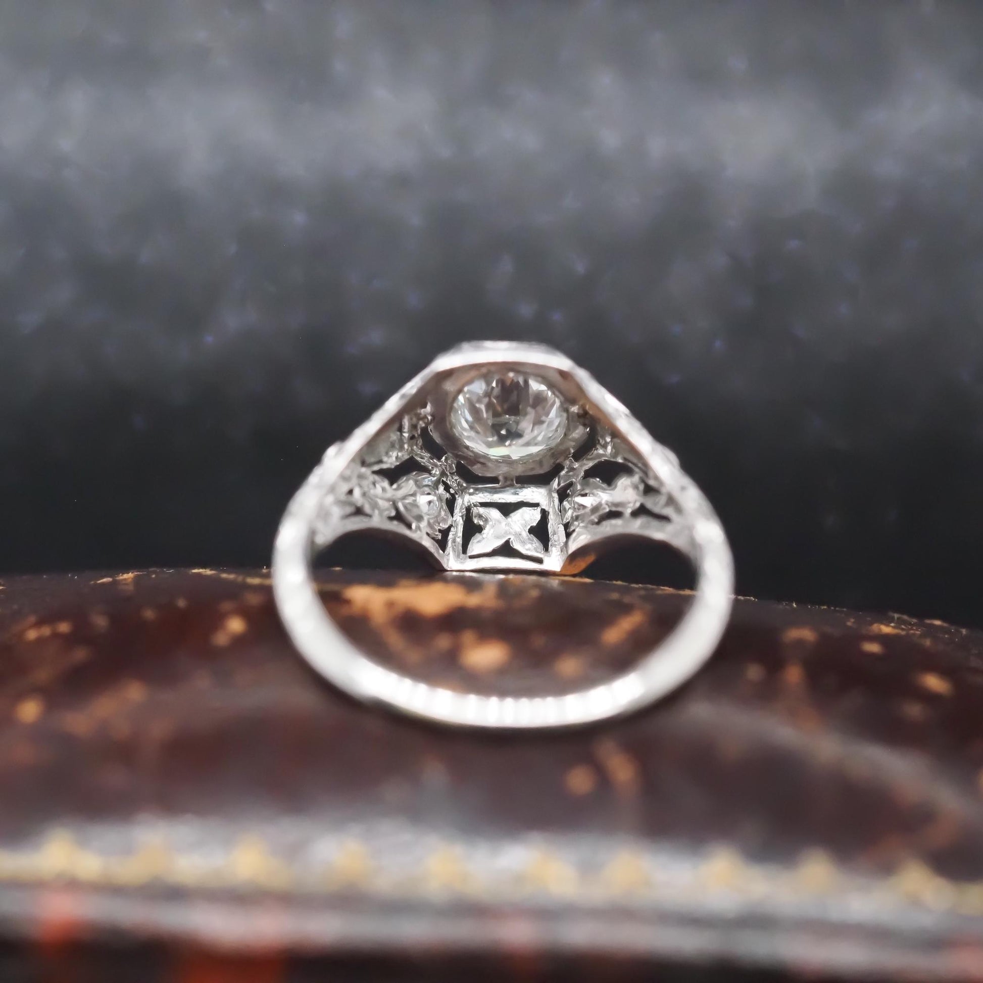 1920s Platinum Filigree .50ct Old European Diamond Engagement Ring - VHK#795