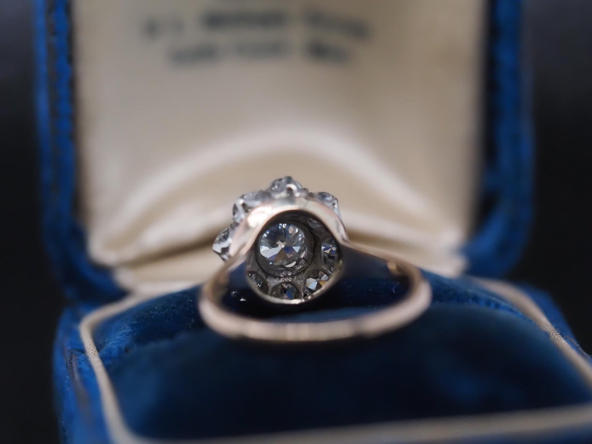 Edwardian 14K Yellow Gold and Platinum Diamond Cluster Halo Ring - VHK#799
