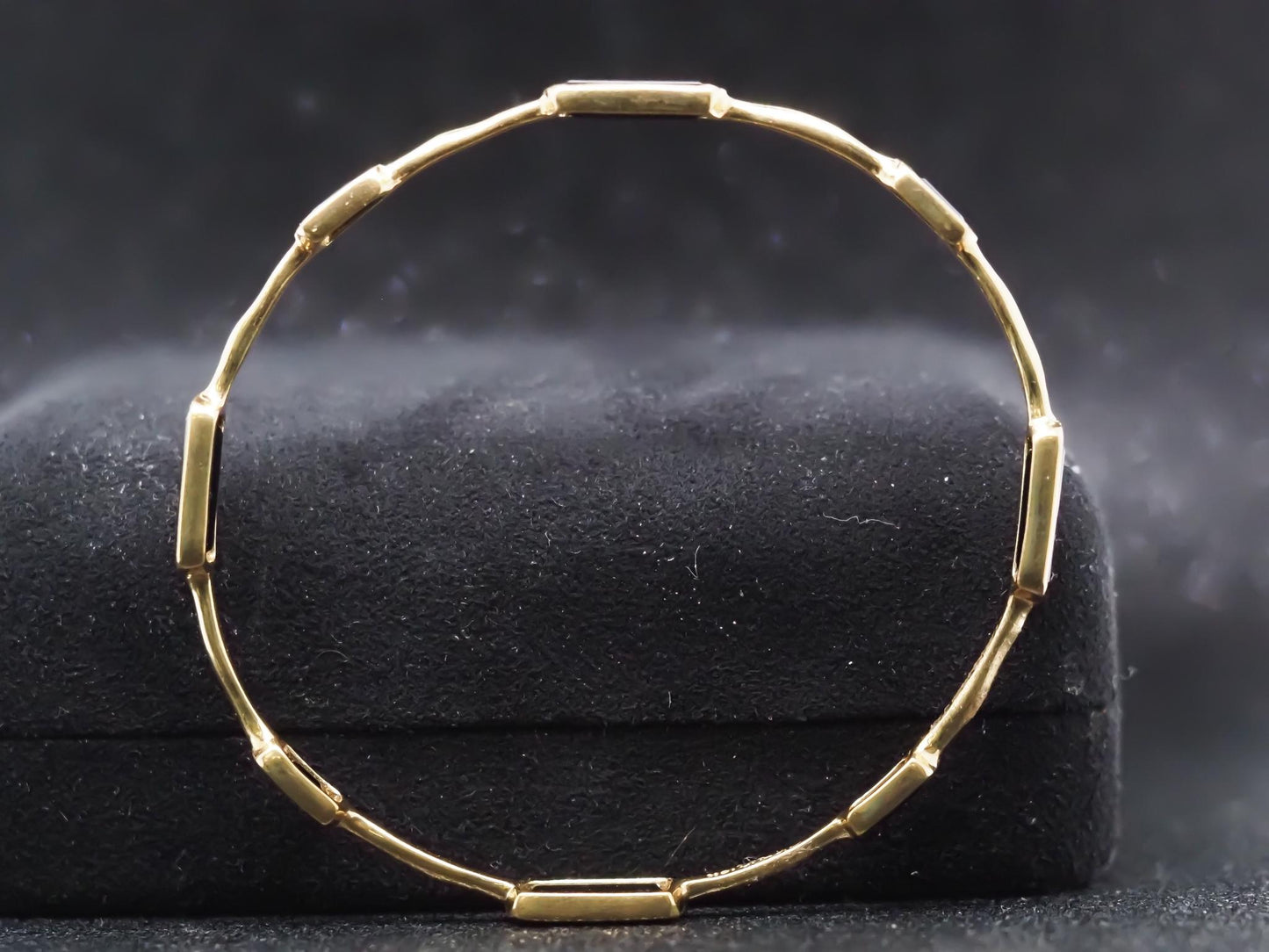 IPPOLITA 18k Yellow Gold Onyx and Hammered Finish Bangle - VHK#801
