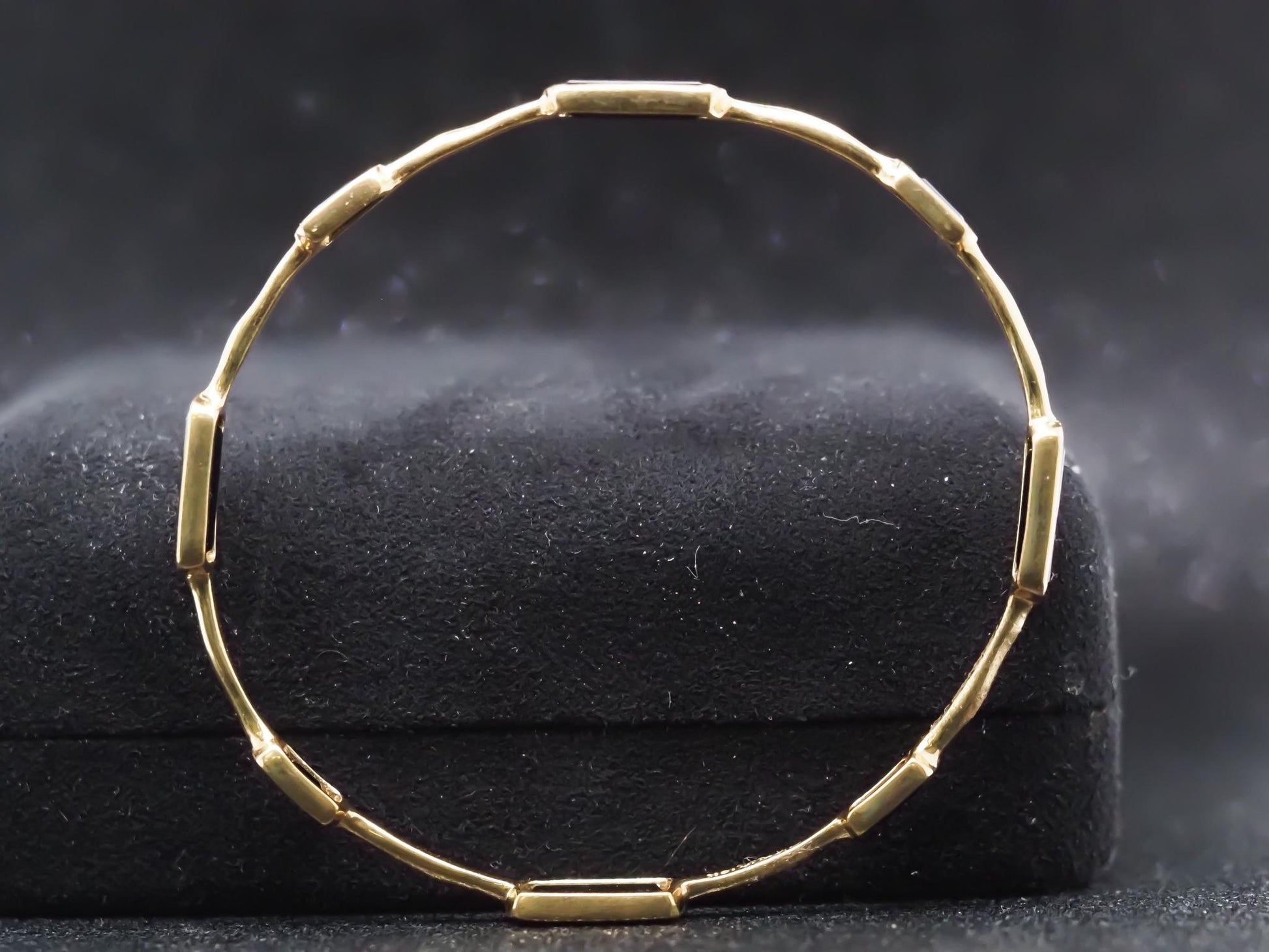 IPPOLITA 18k Yellow Gold Onyx and Hammered Finish Bangle - VHK#801
