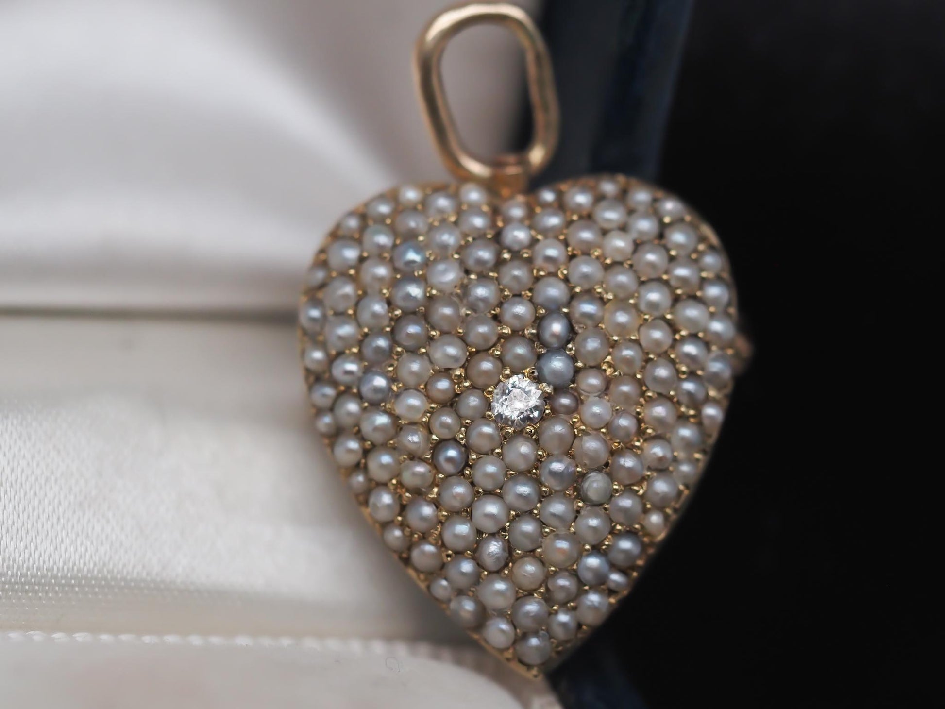 Victorian Pearl and Diamond Heart Shape Pendant and Brooch - VHK#815