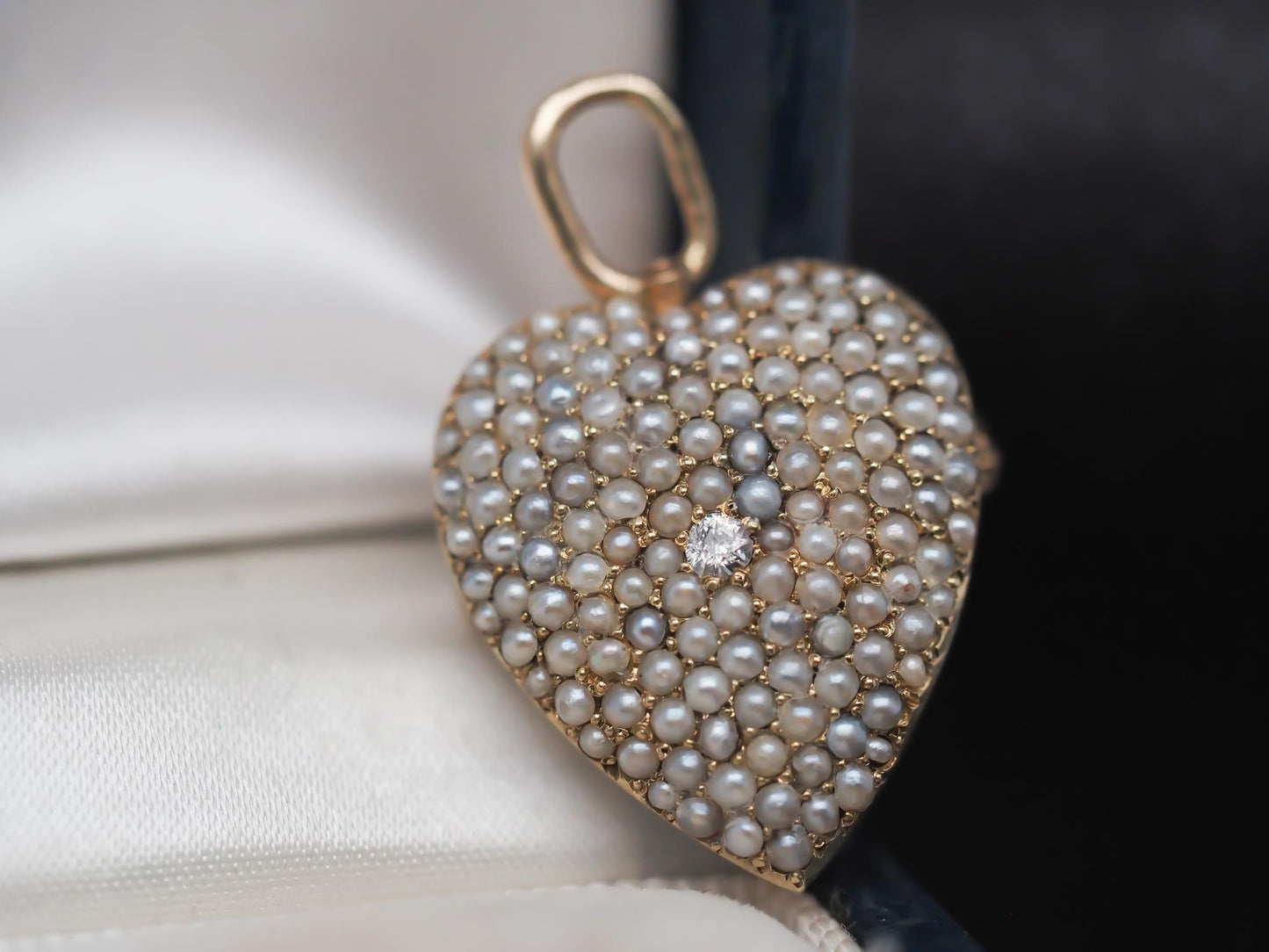Victorian Pearl and Diamond Heart Shape Pendant and Brooch - VHK#815