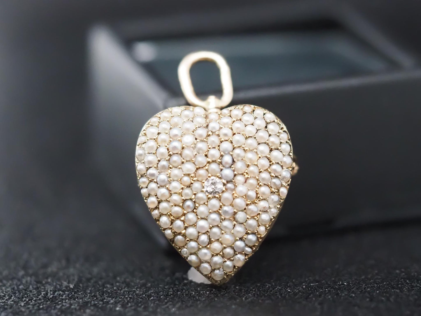 Victorian Pearl and Diamond Heart Shape Pendant and Brooch - VHK#815