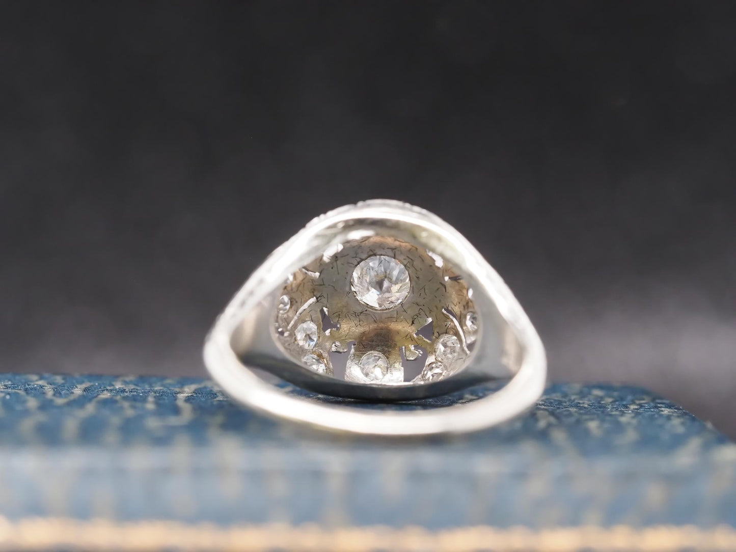 Circa 1930s 18K White Gold Art Deco Engagement Ring - VHK#682a