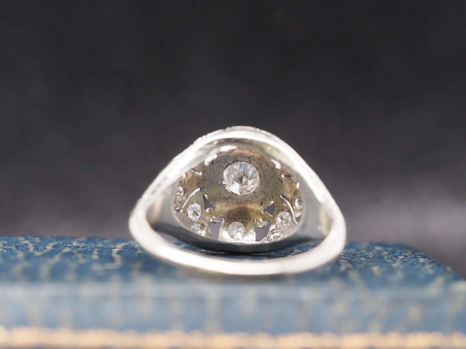 Circa 1930s 18K White Gold Art Deco Engagement Ring - VHK#682a