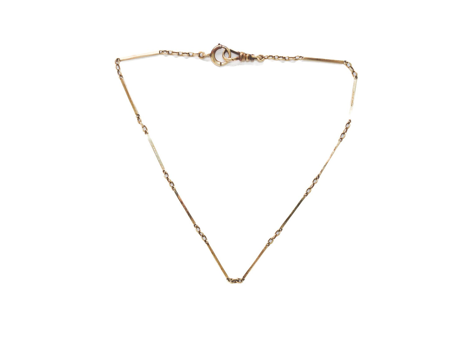 Circa 1920s 14K Yellow Gold Station Bar Necklace Chain - VHK#844