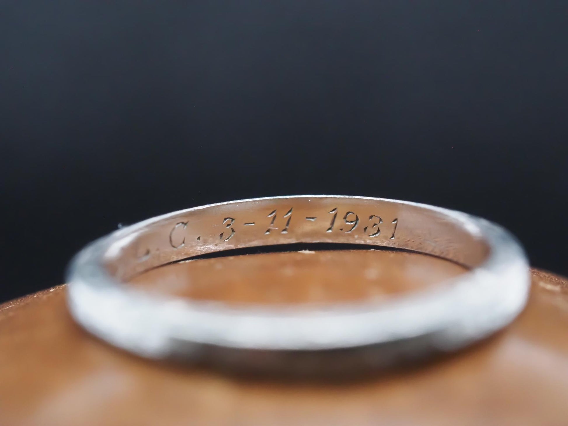 Circa 1931 Orange Blossom Platinum Wedding Band Size 5.25 - VHK#834