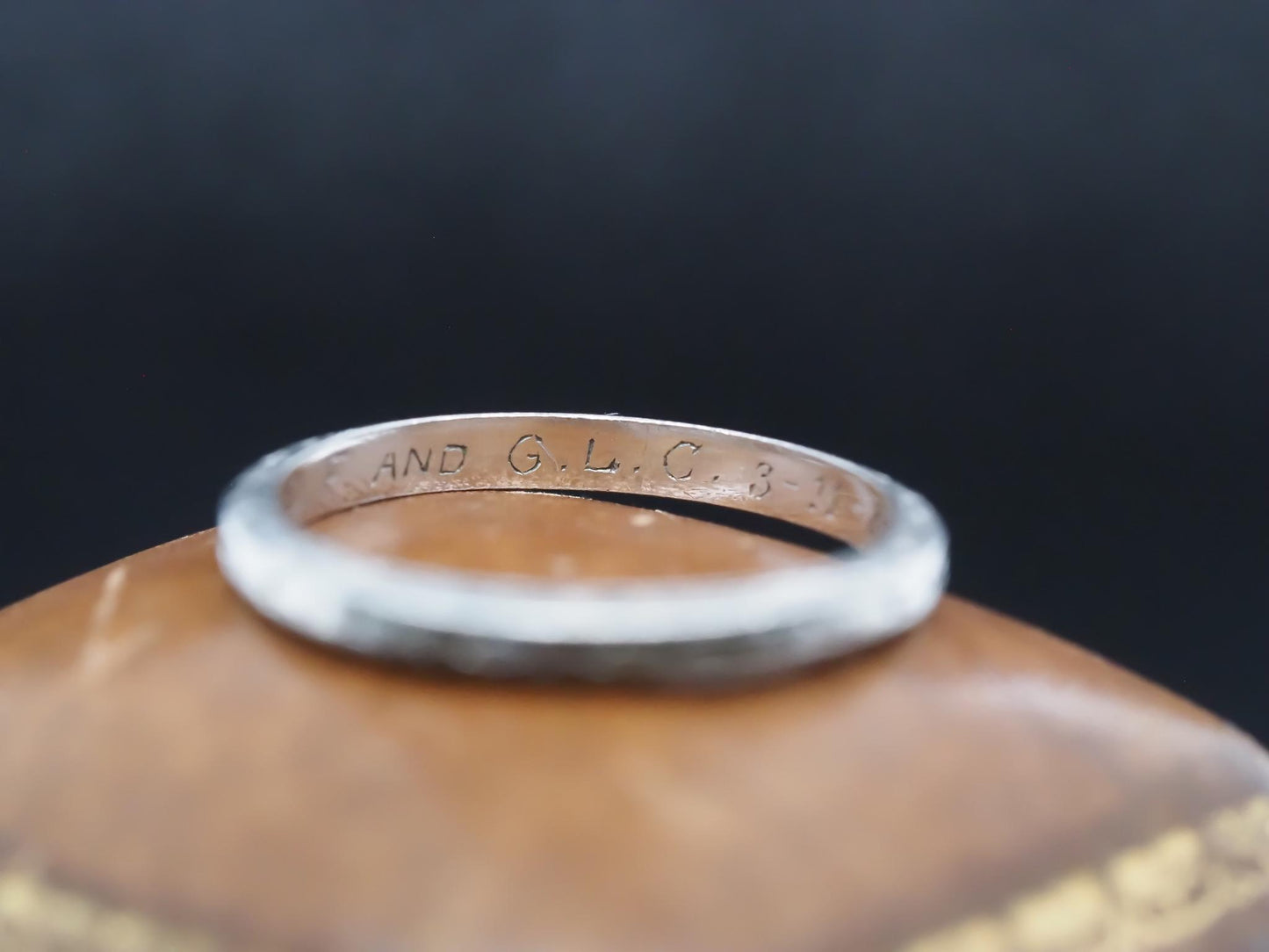 Circa 1931 Orange Blossom Platinum Wedding Band Size 5.25 - VHK#834