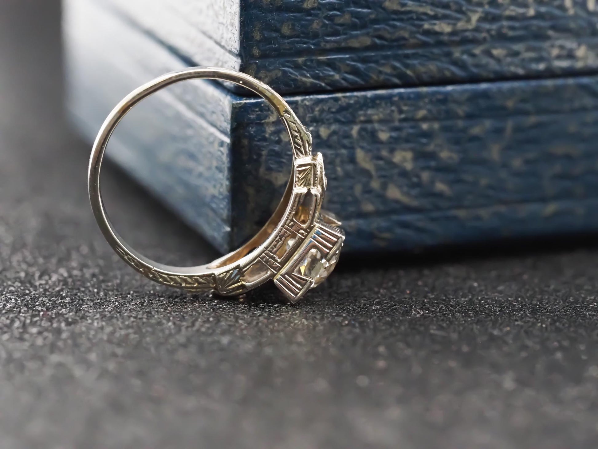 Circa 1920s 18K White Gold 1.20ct Old European Diamond Engagement Ring - VHK#831