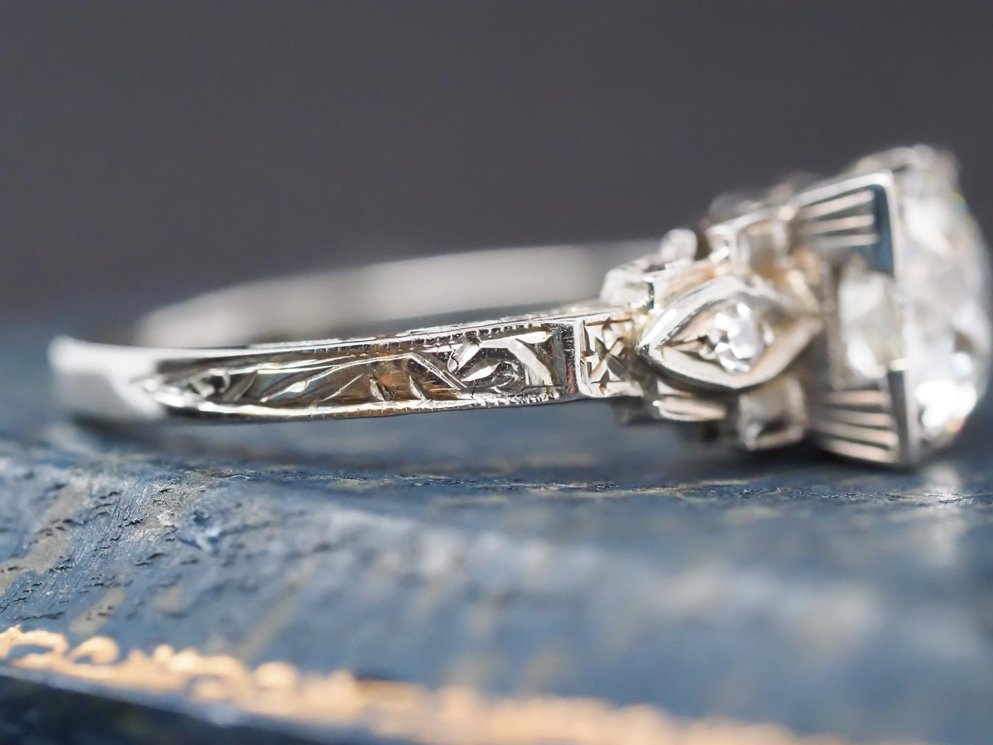 Circa 1920s 18K White Gold 1.20ct Old European Diamond Engagement Ring - VHK#831