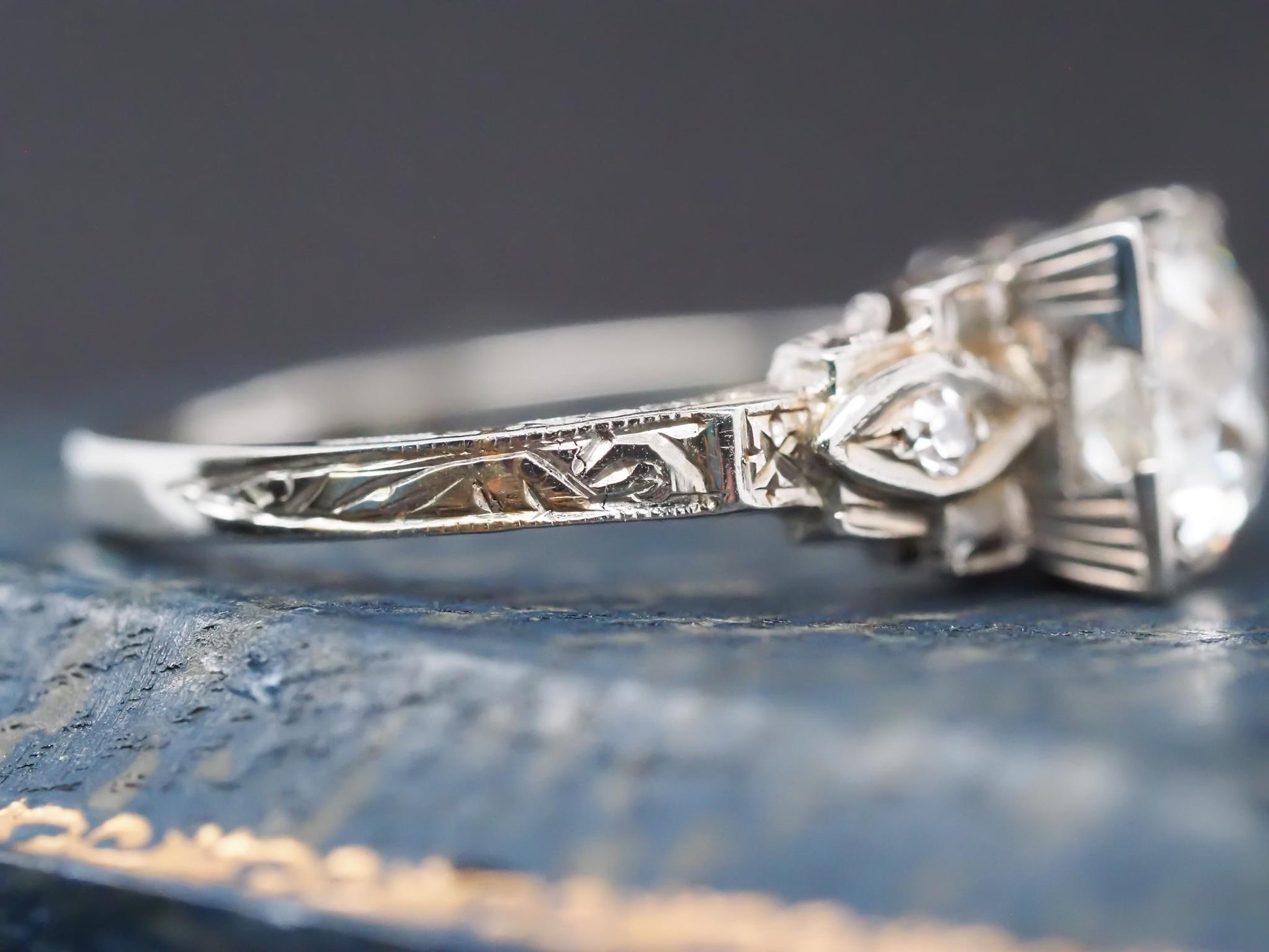 Circa 1920s 18K White Gold 1.20ct Old European Diamond Engagement Ring - VHK#831