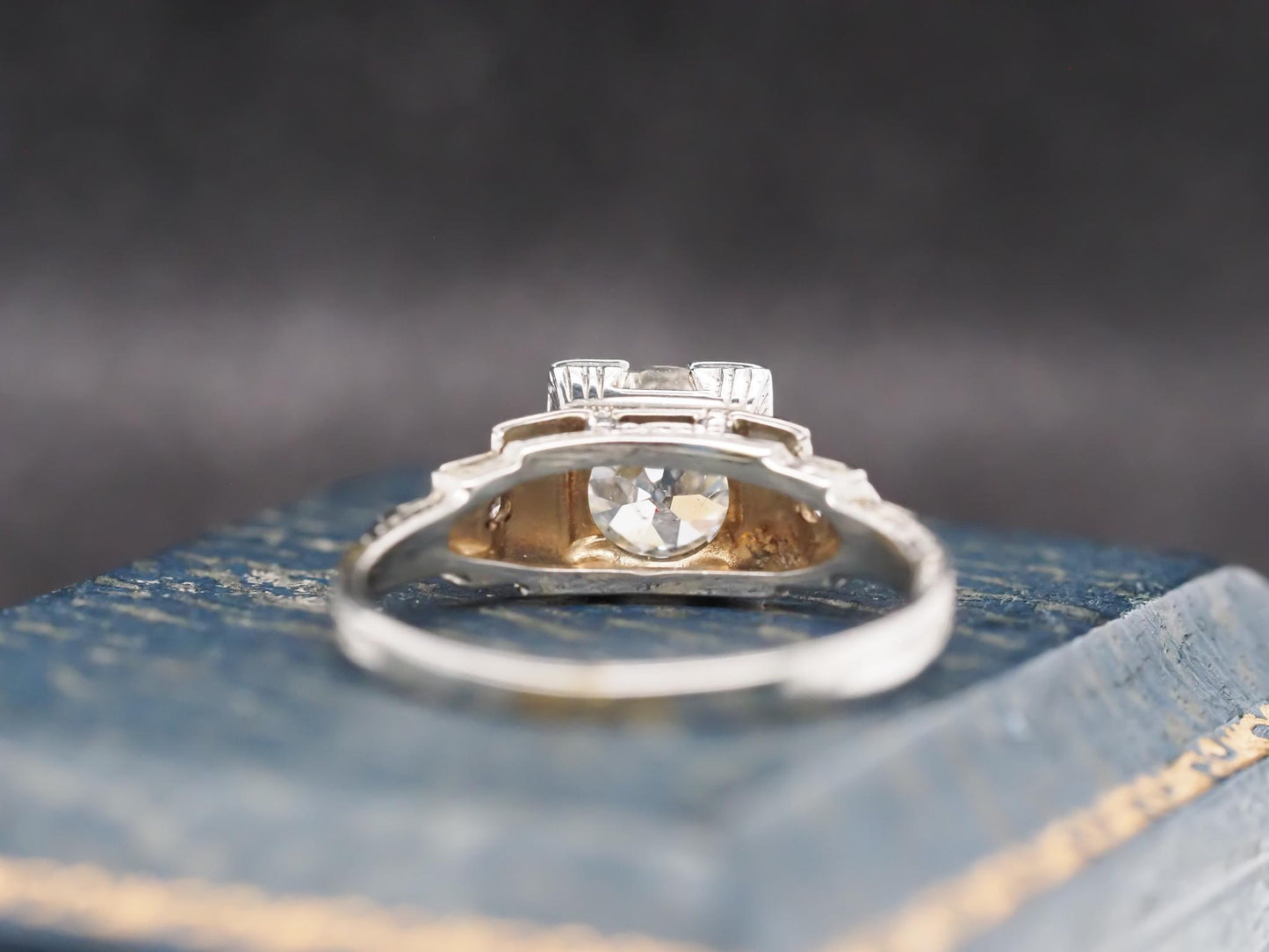 Circa 1920s 18K White Gold 1.20ct Old European Diamond Engagement Ring - VHK#831