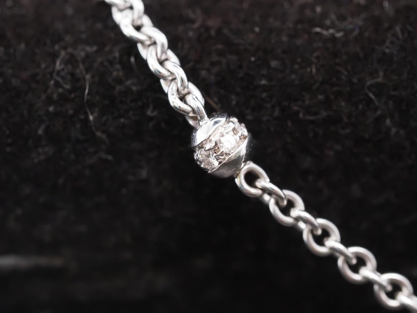18K White Gold Diamond and Sapphire by the yard Necklace - VHK#851