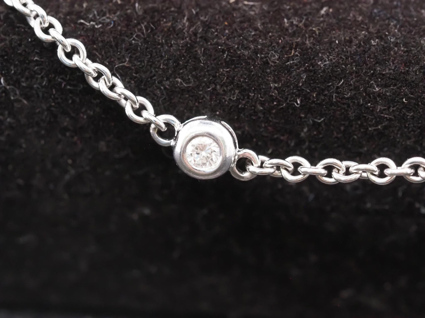 18K White Gold Diamond and Sapphire by the yard Necklace - VHK#851