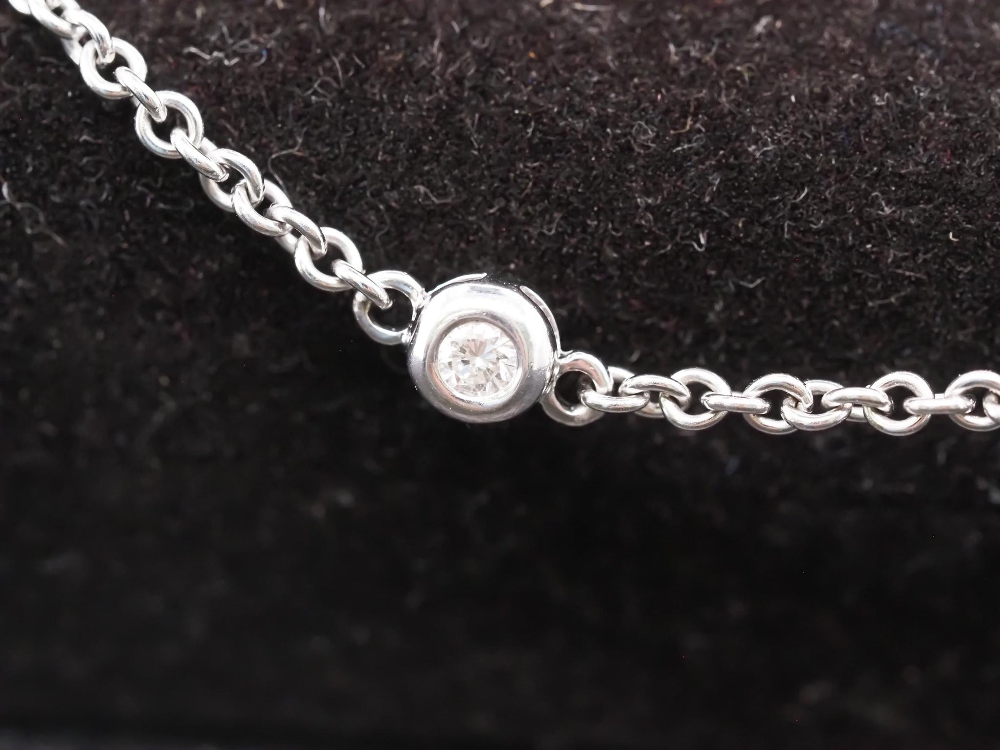 18K White Gold Diamond and Sapphire by the yard Necklace - VHK#851