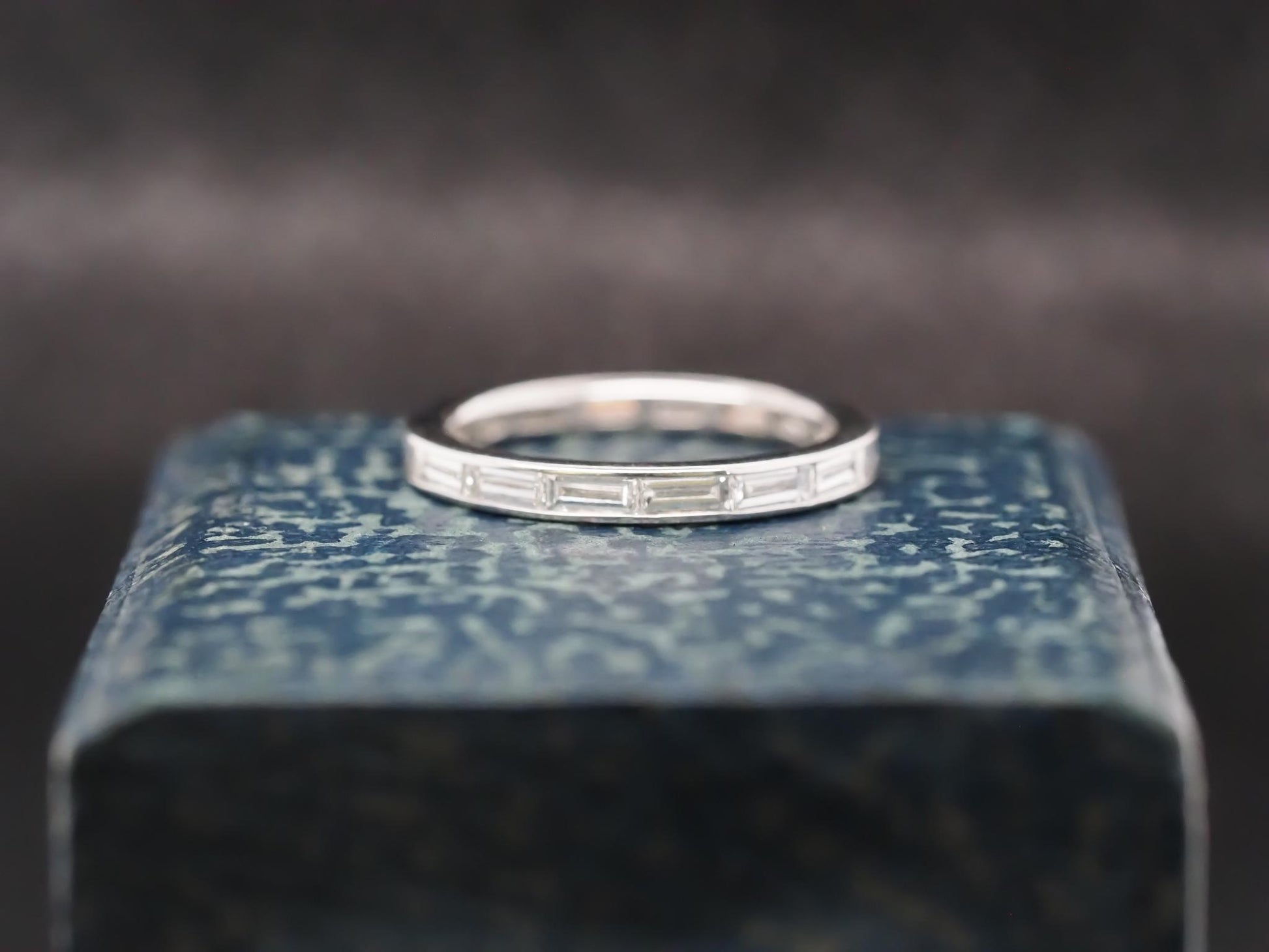 Vintage Platinum Baguette Diamond Band Size 6.25 - VHK#840