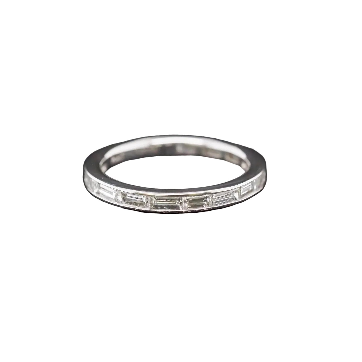 Vintage Platinum Baguette Diamond Band Size 6.25 - VHK#840