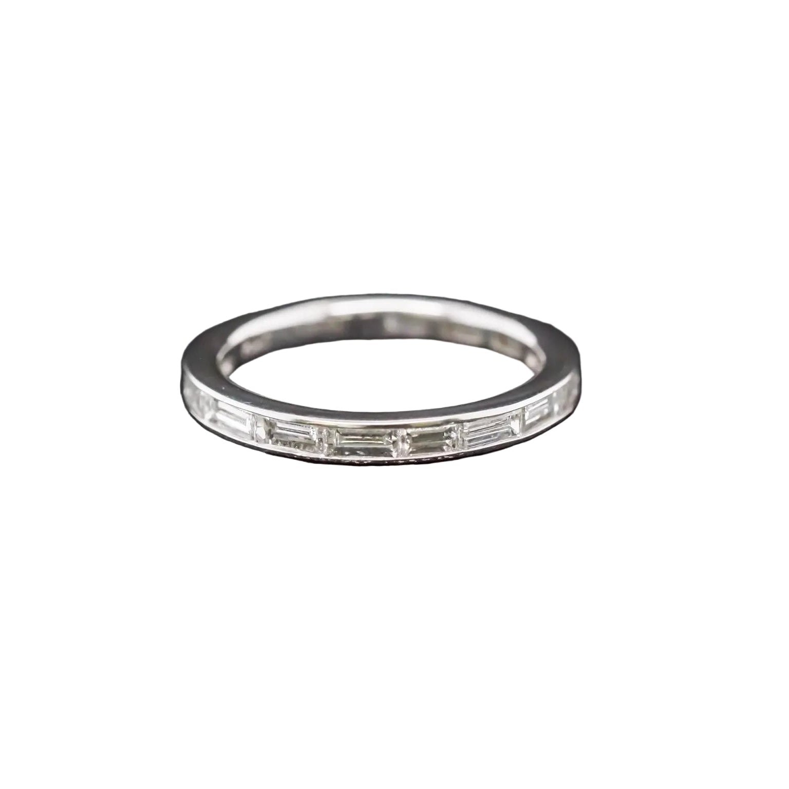 Vintage Platinum Baguette Diamond Band Size 6.25 - VHK#840