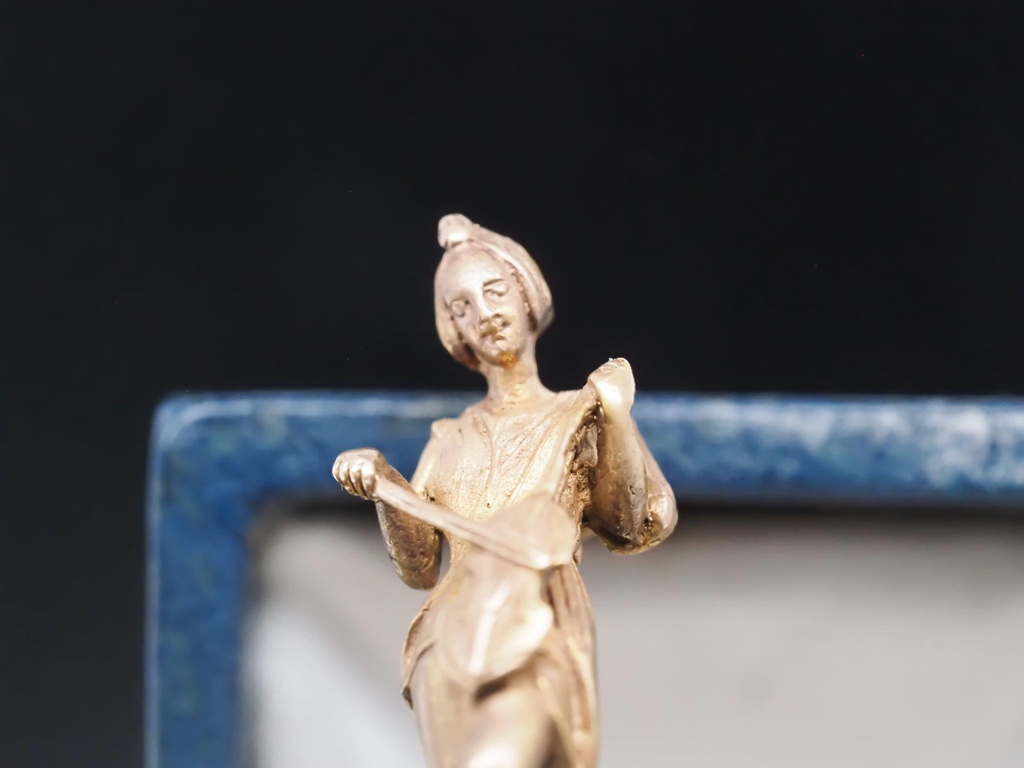 Circa 1900s 14K Yellow Gold Woman Playing Violin Stick Pin - VHK#841