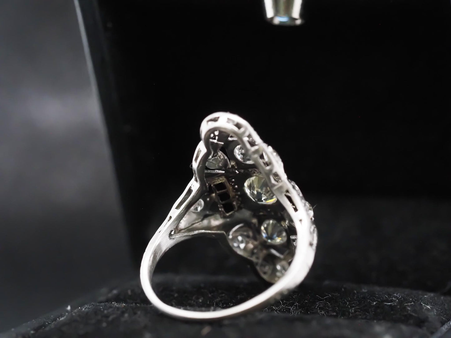 Circa 1920s Pltainum Old European Diamond and Onyx Ring - VHK#855