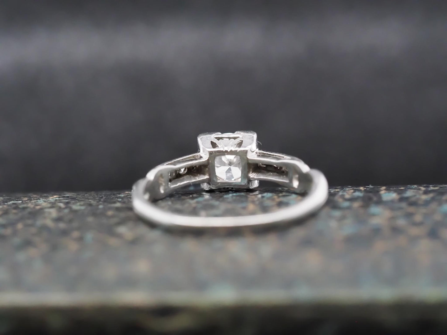 Circa 1940s Platinum Art Deco Diamond Engagement Ring - VHK#856