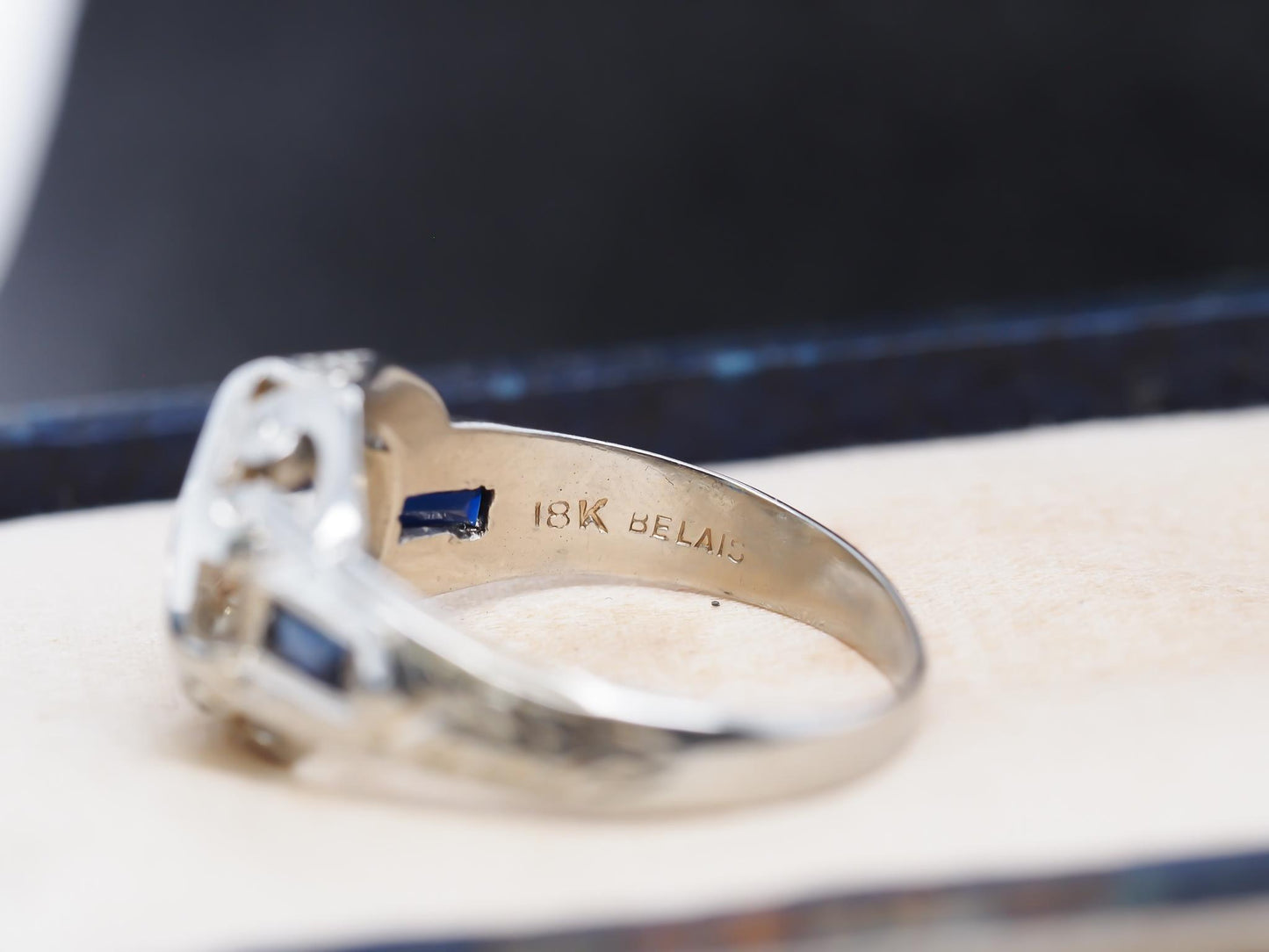 Circa 1930s 18K White Gold .80ct Diamond Art Deco Engagement Ring - VHK#859