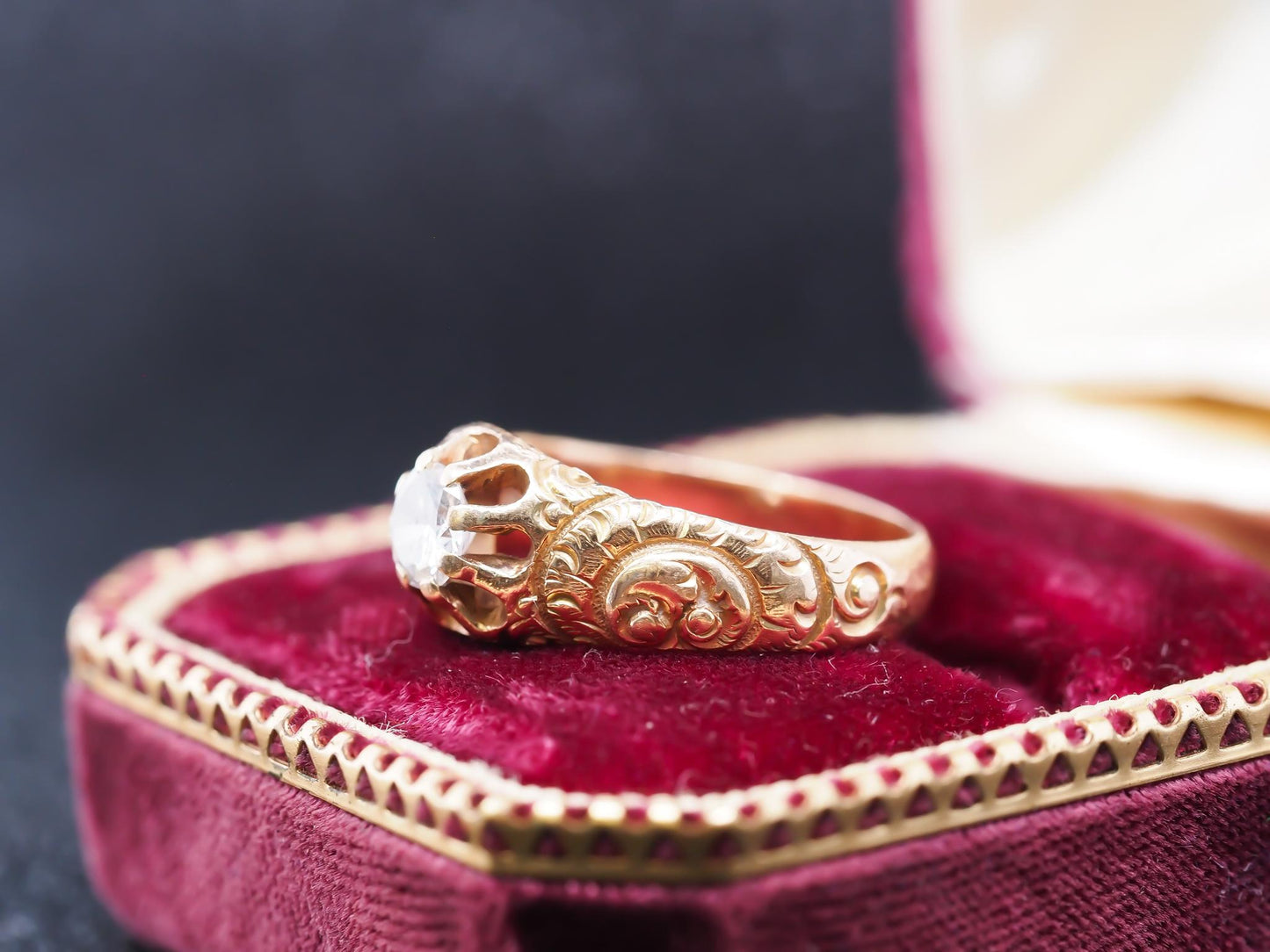 Circa 1930s 14K Yellow Gold .50ct Diamond Engagement Ring - VHK#860