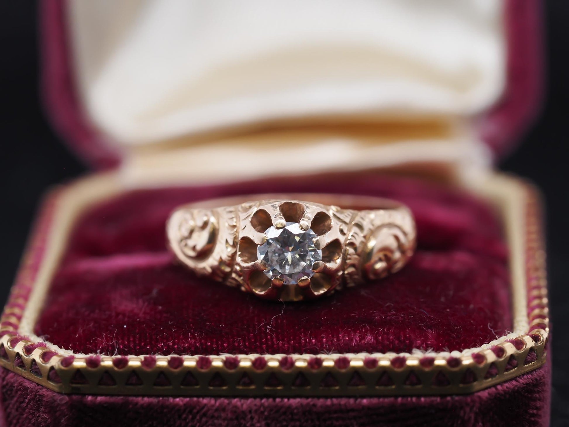 Circa 1930s 14K Yellow Gold .50ct Diamond Engagement Ring - VHK#860