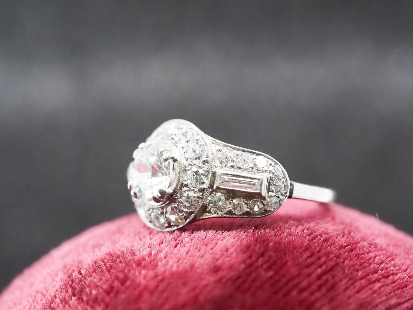 Circa 1920s Platinum .70ct Old European Diamond Engagement Ring - VHK#858