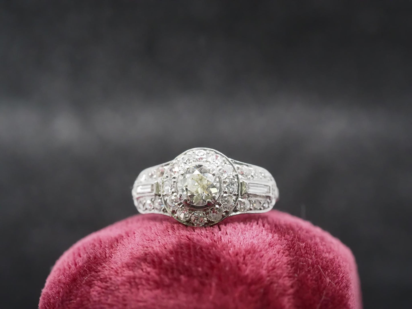 Circa 1920s Platinum .70ct Old European Diamond Engagement Ring - VHK#858