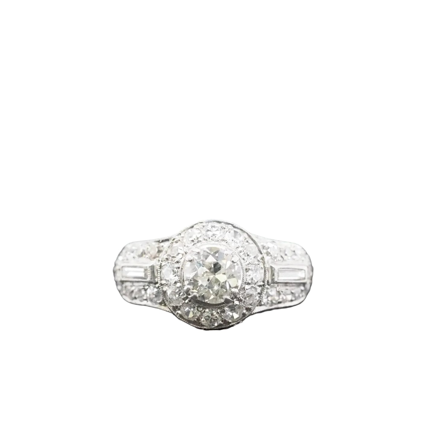Circa 1920s Platinum .70ct Old European Diamond Engagement Ring - VHK#858