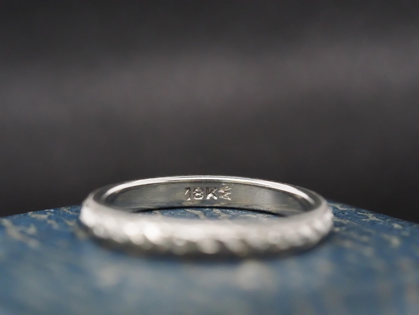 Circa 1930s 18K White Gold Hand Engraved Wedding Band Size 5 - VHK#864