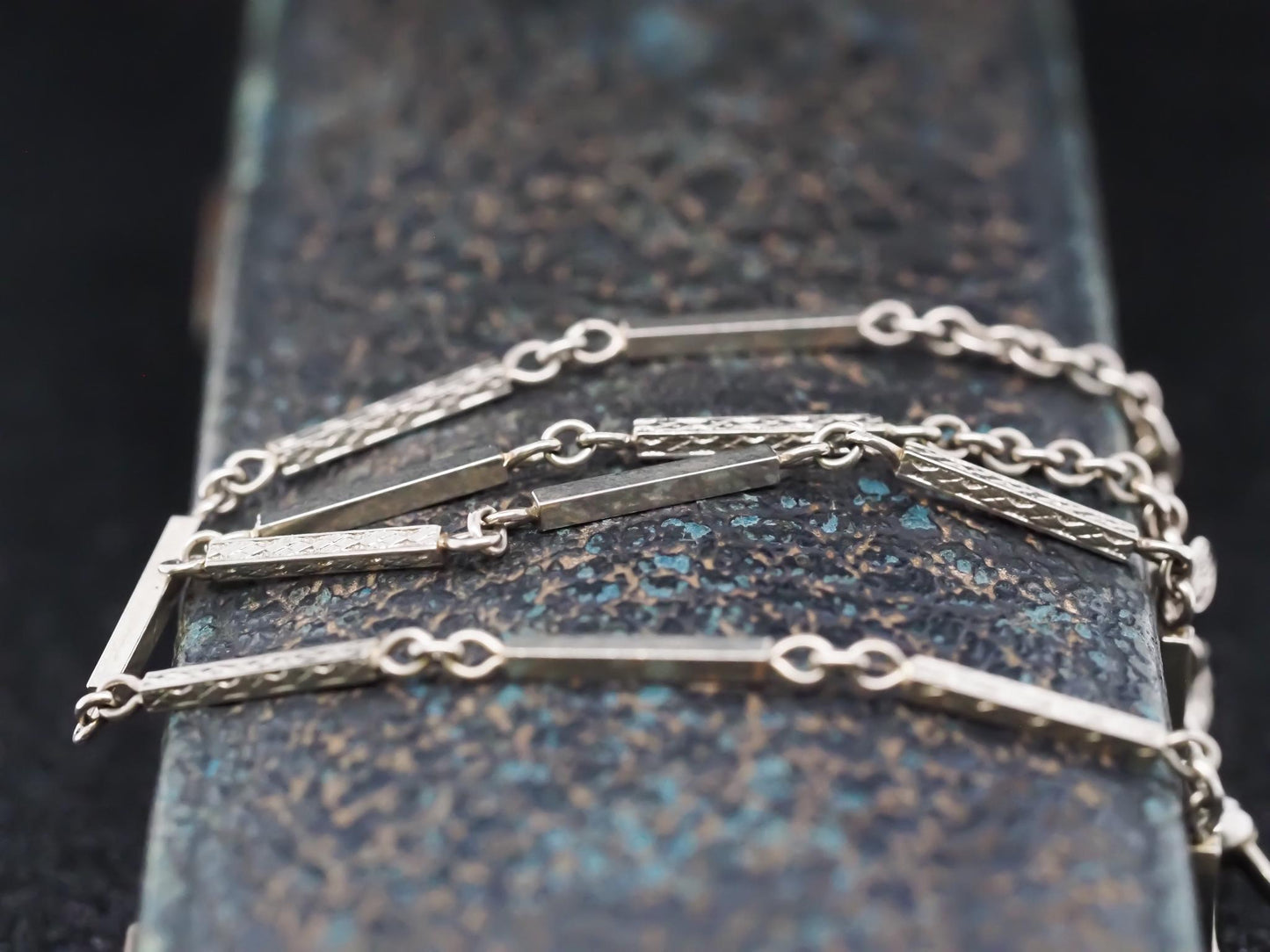 Circa 1920s Antique Chain with Stations 13.5 inch
