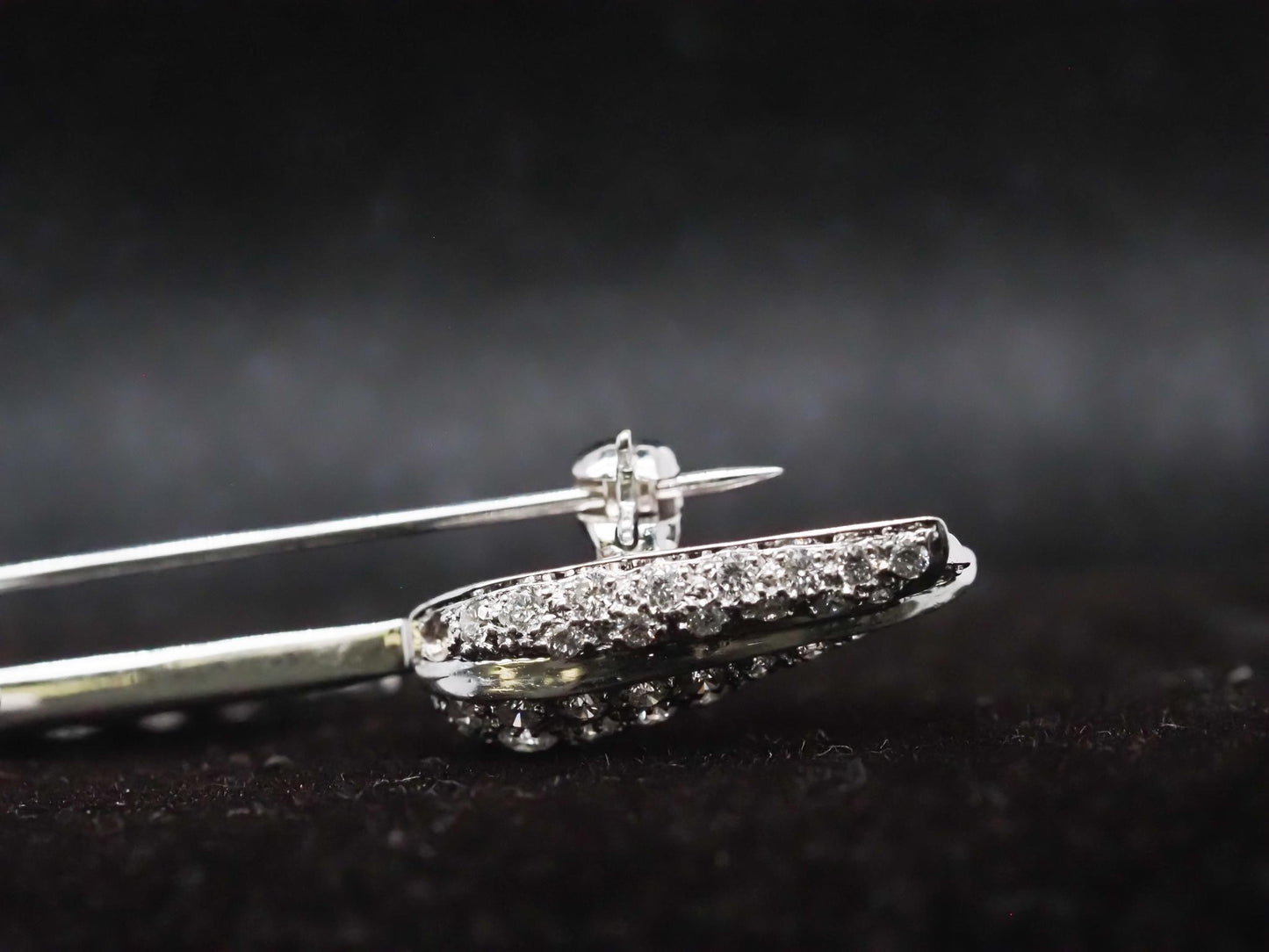 14K White Gold Diamond Flower Brooch Pin - VHK#879