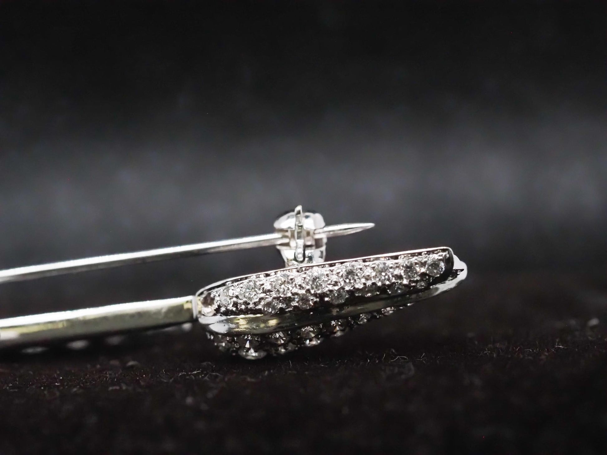 14K White Gold Diamond Flower Brooch Pin - VHK#879