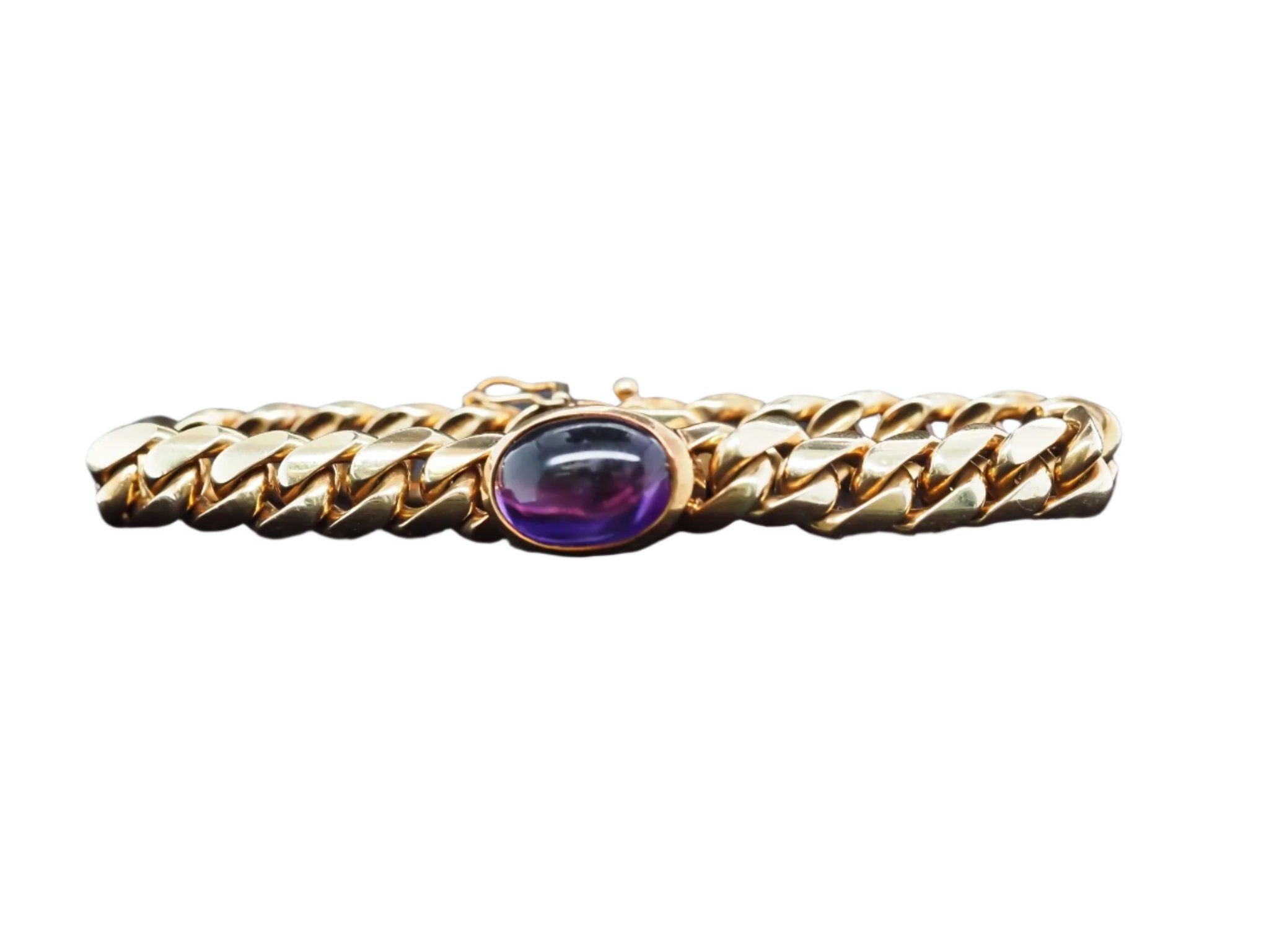 Vintage 1960s Bulgari 18K Yellow Gold Bracelet with Cabochon