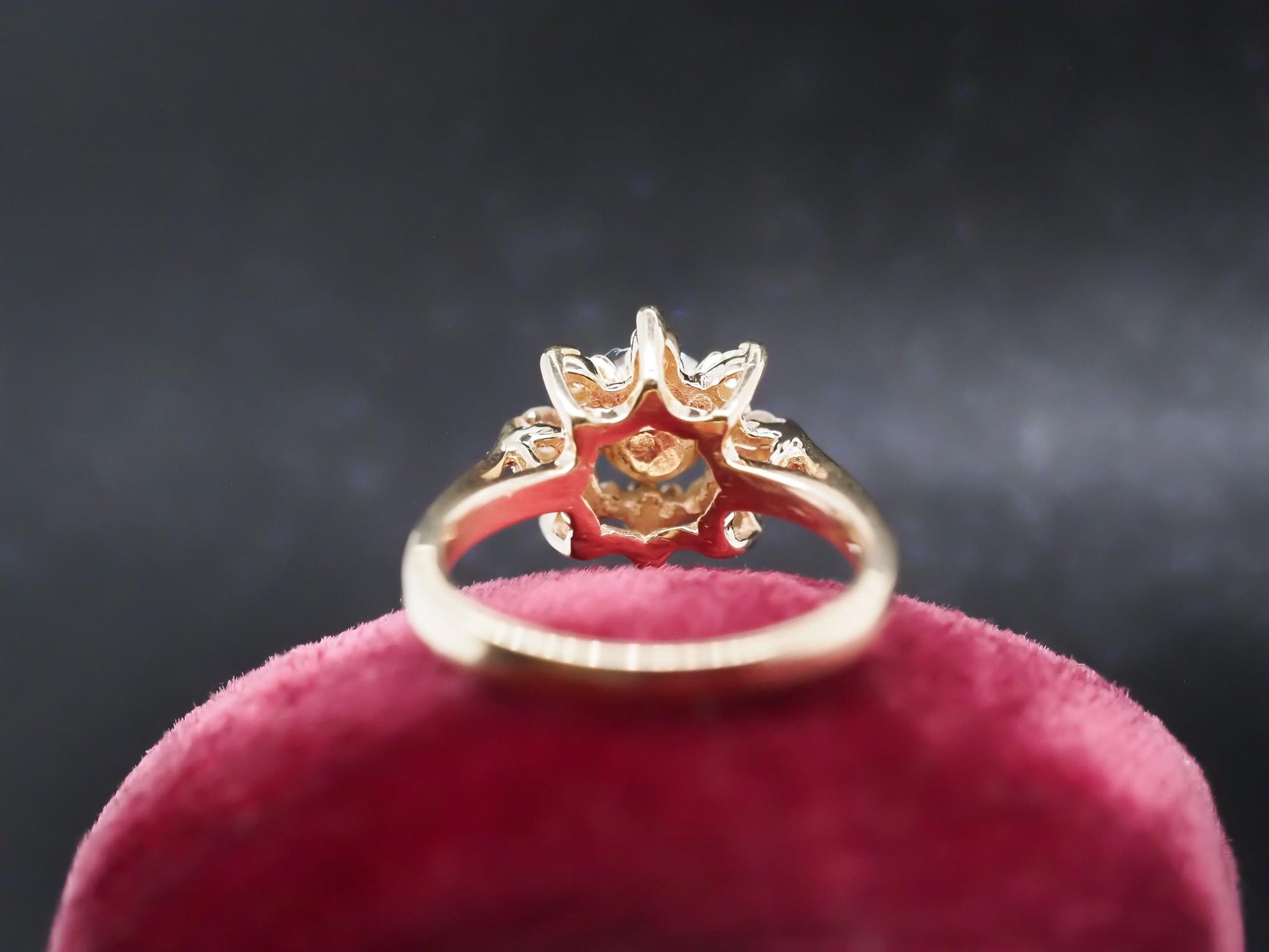 Vintage 14K Yellow Gold Ring with .50ct center Old Mine Diamond - VHK#894