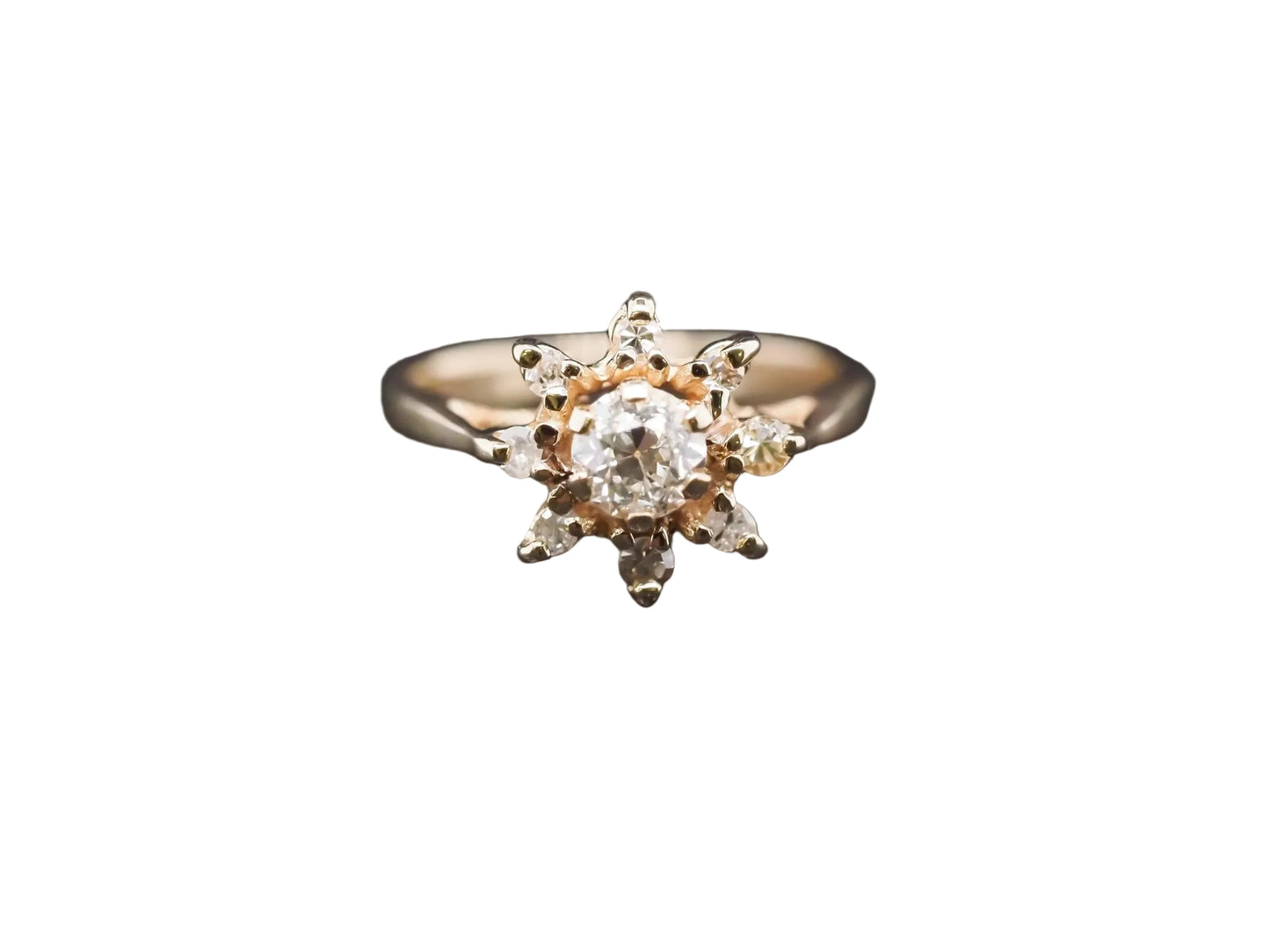Vintage 14K Yellow Gold Ring with .50ct center Old Mine Diamond - VHK#894