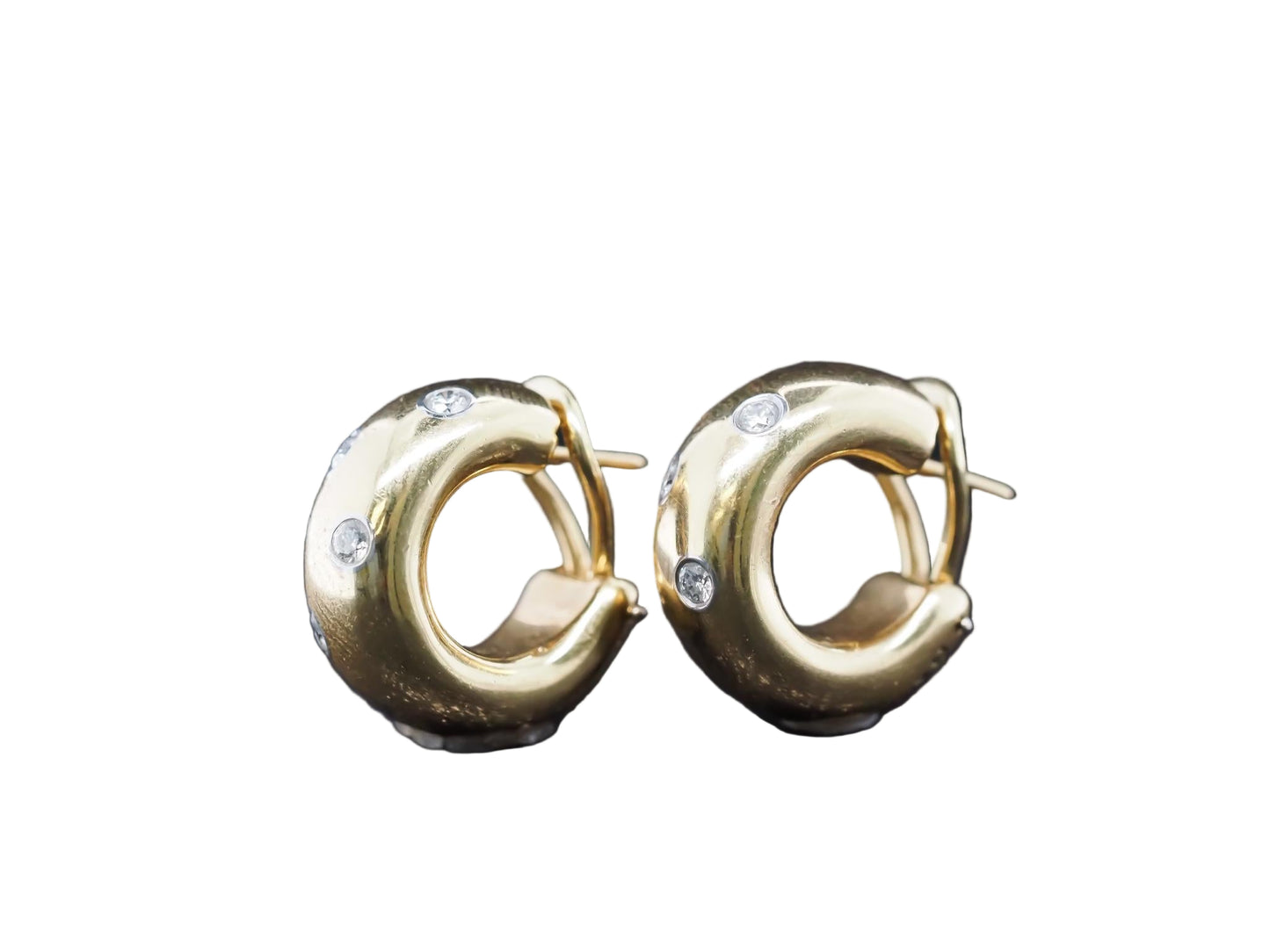 Vintage Tiffany & Co. 18K Yellow Gold Diamond Huggie Earrings