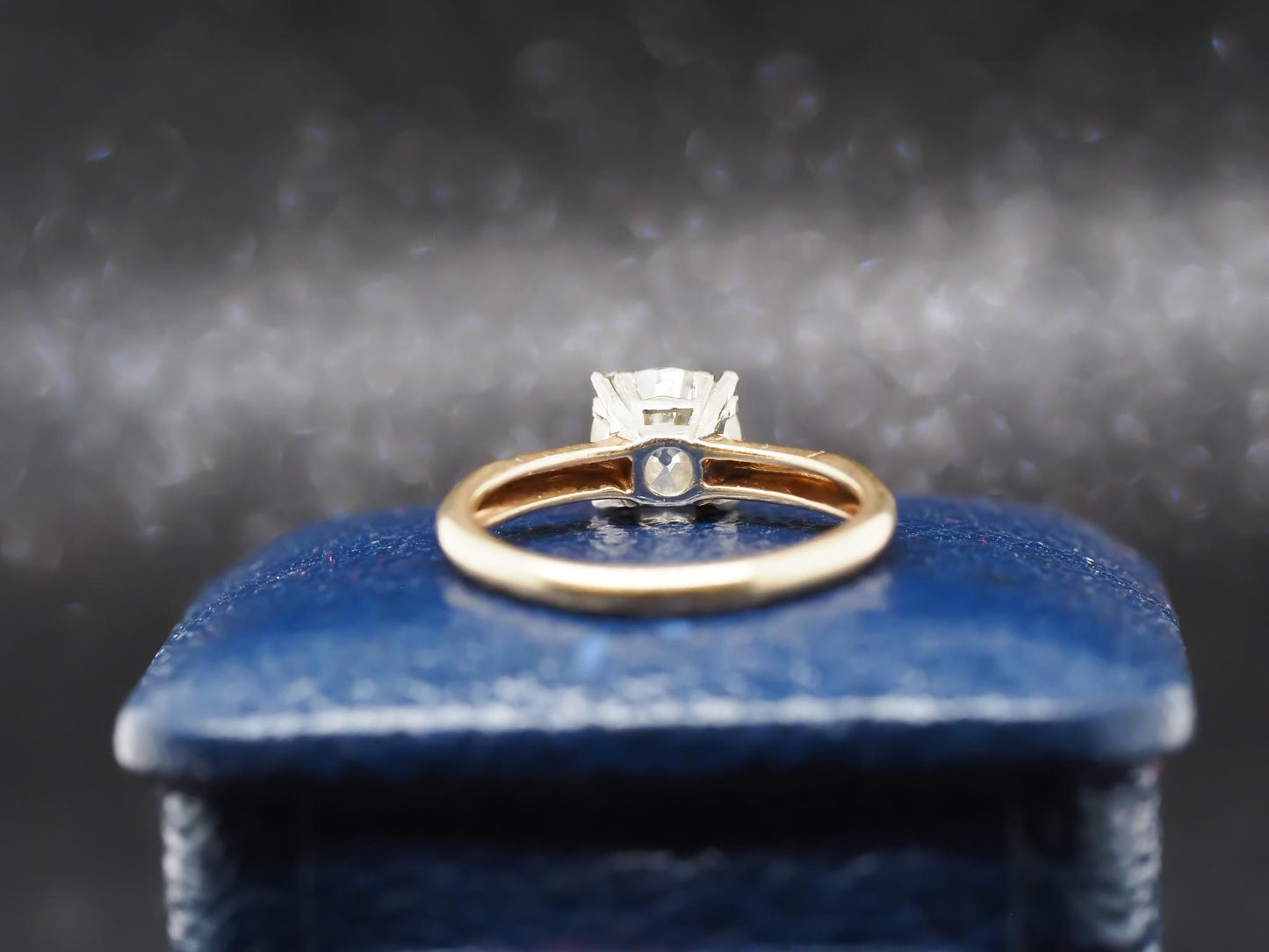 Circa 1900 14K Yellow Gold .90ct Old European Diamond Engagement Ring - VHK#848a