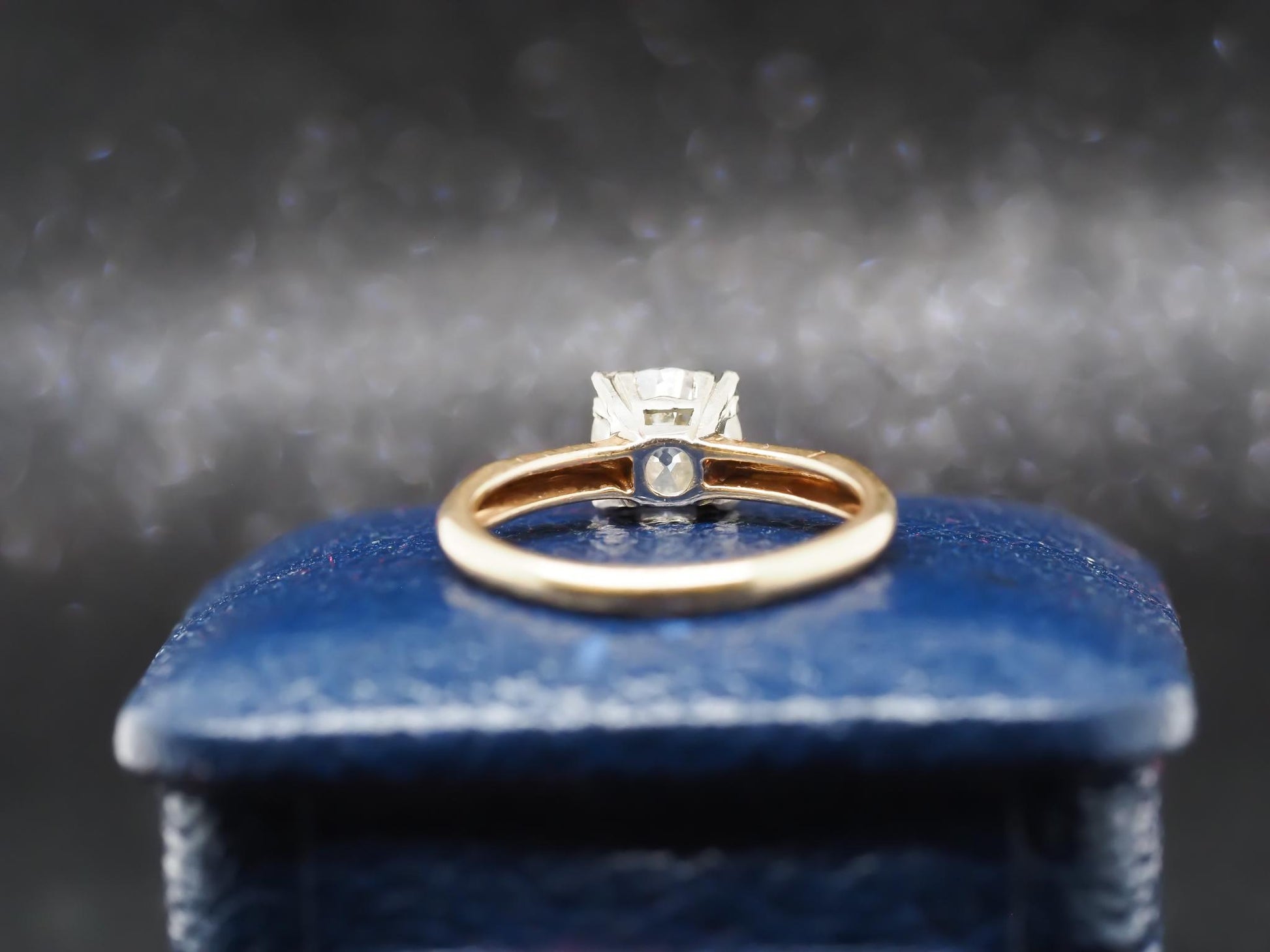 Circa 1900 14K Yellow Gold .90ct Old European Diamond Engagement Ring - VHK#848a