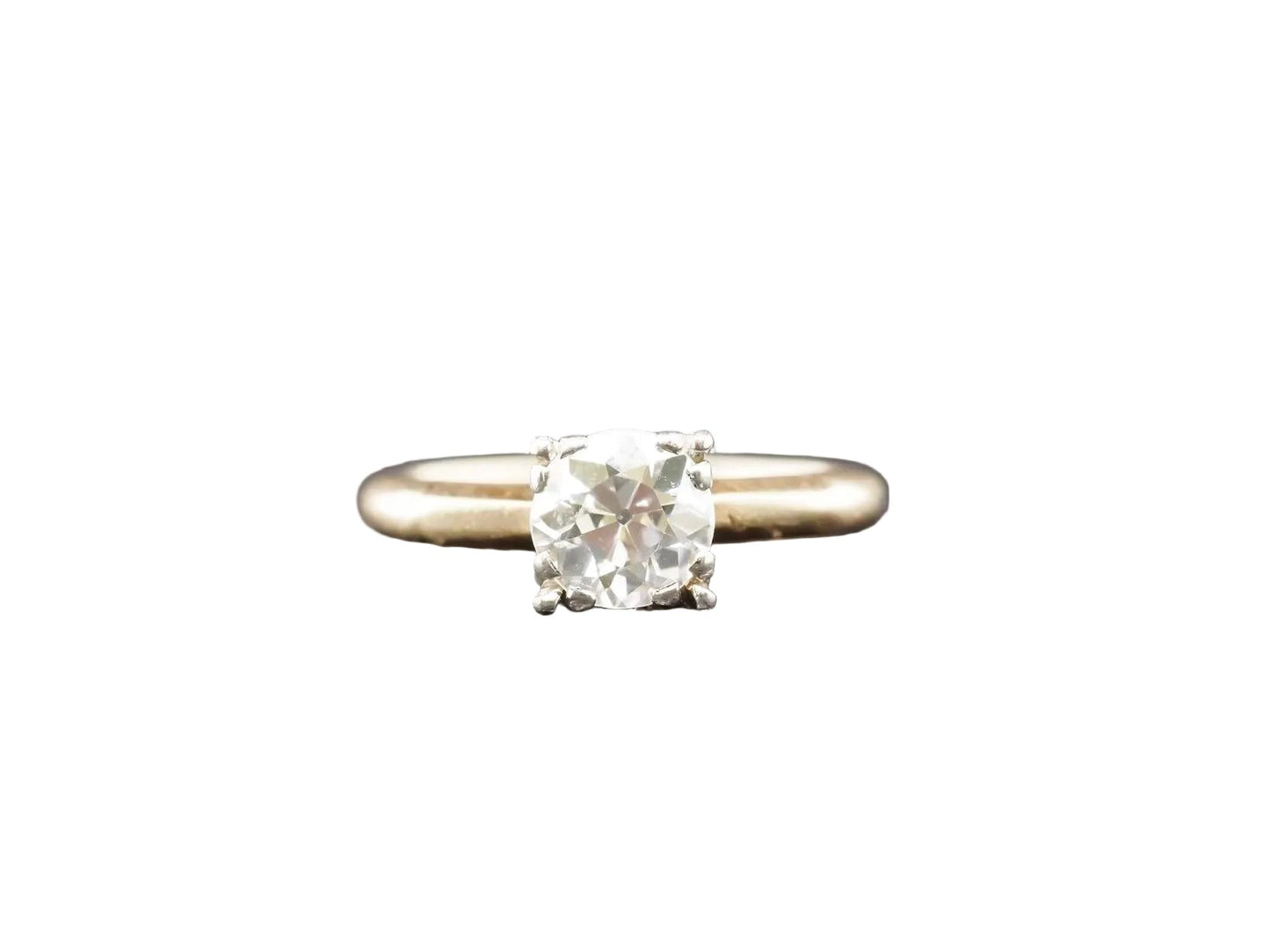 Circa 1900 14K Yellow Gold .90ct Old European Diamond Engagement Ring - VHK#848a