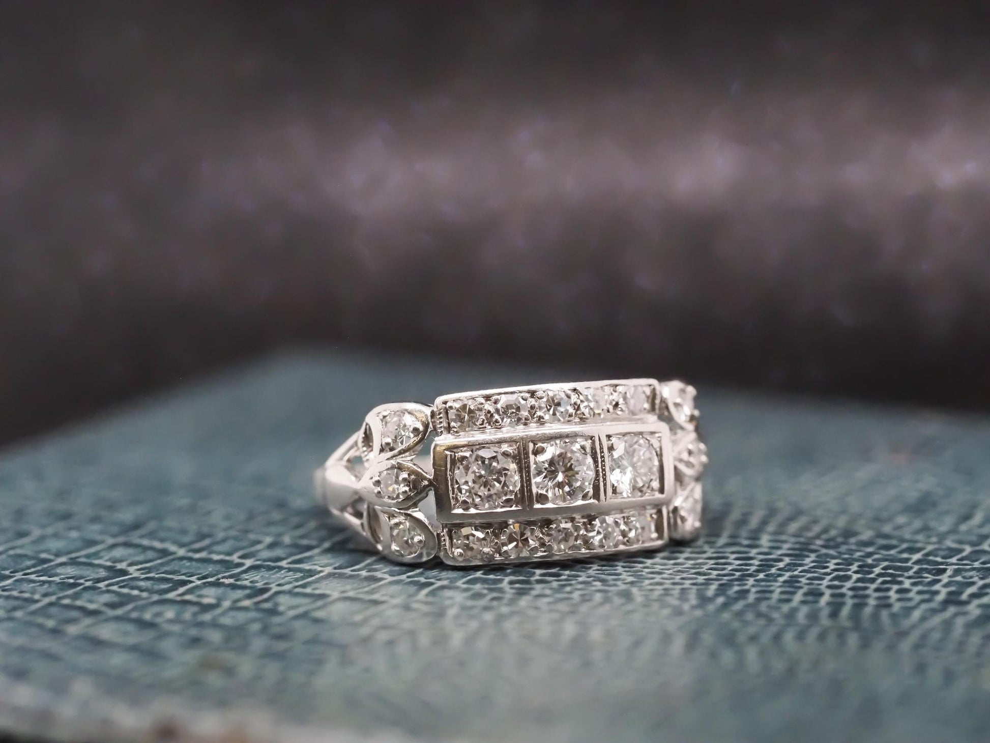 Circa 1940s Platinum Diamond Engagement Ring